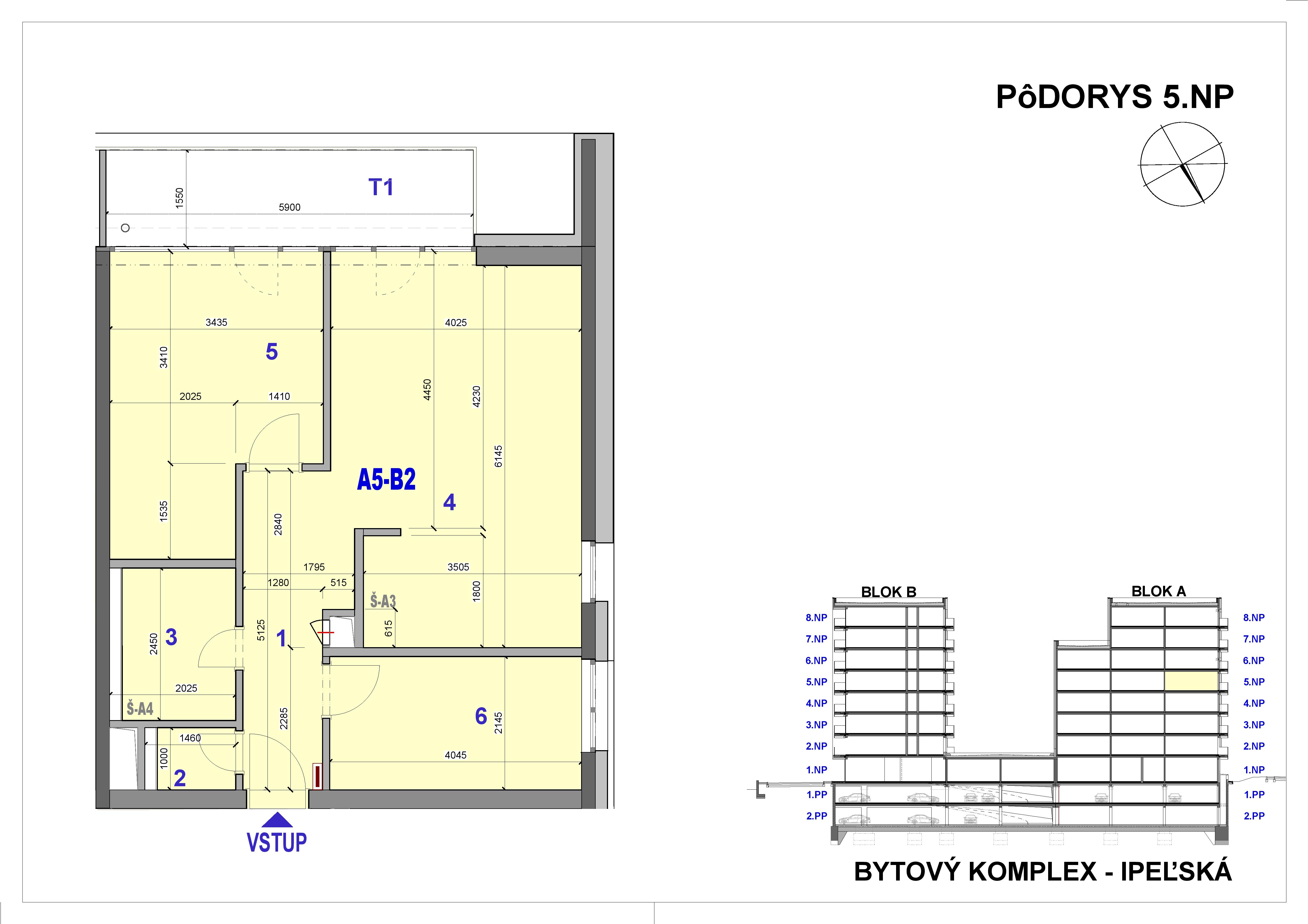 Ipeľská - A5-B2 - Pôdorys