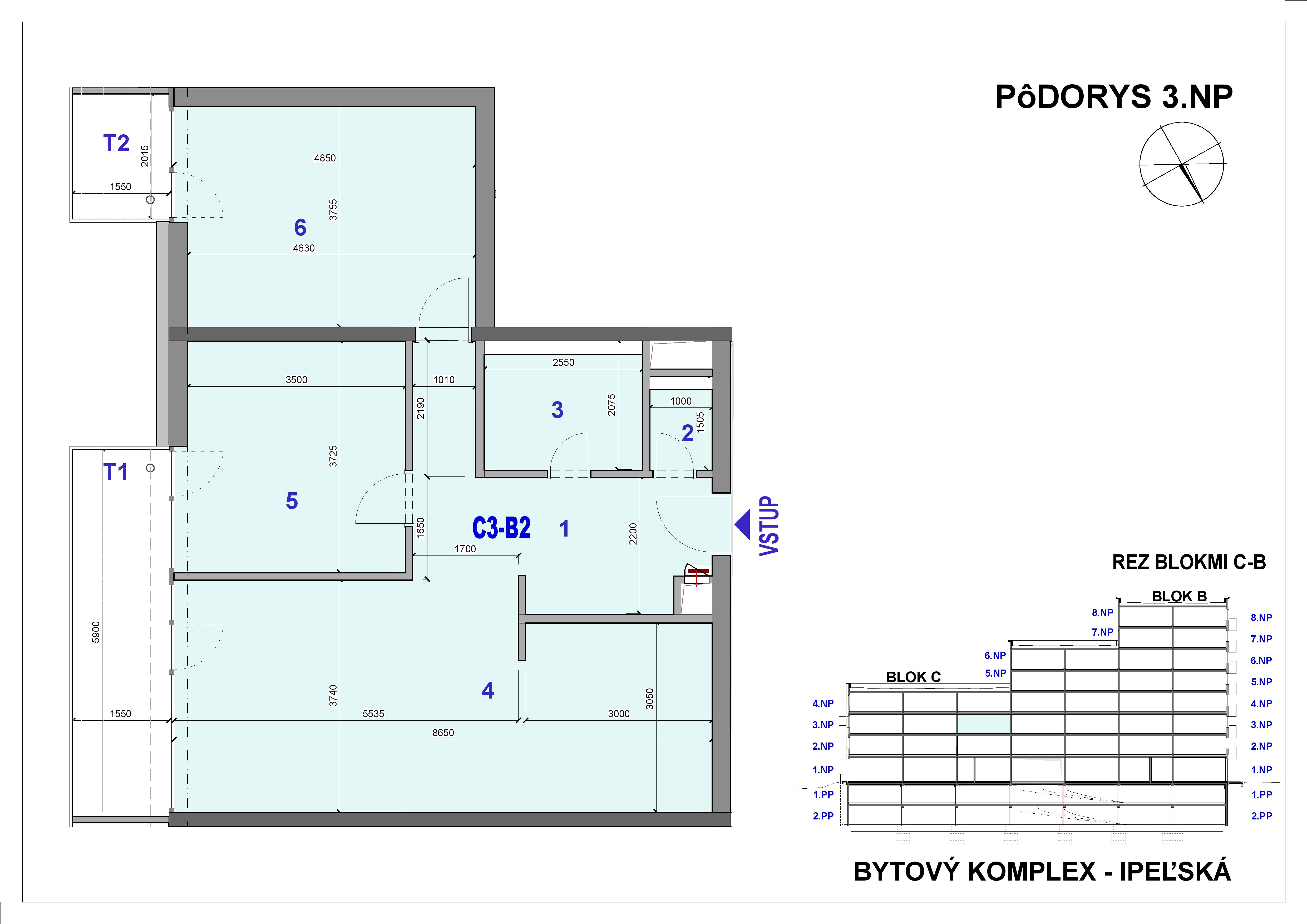 Ipeľská - C3-B2 - Pôdorys