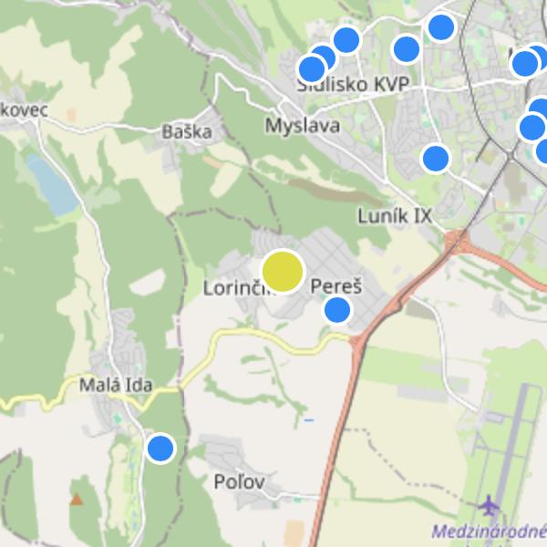 Lorinčík Háje - map