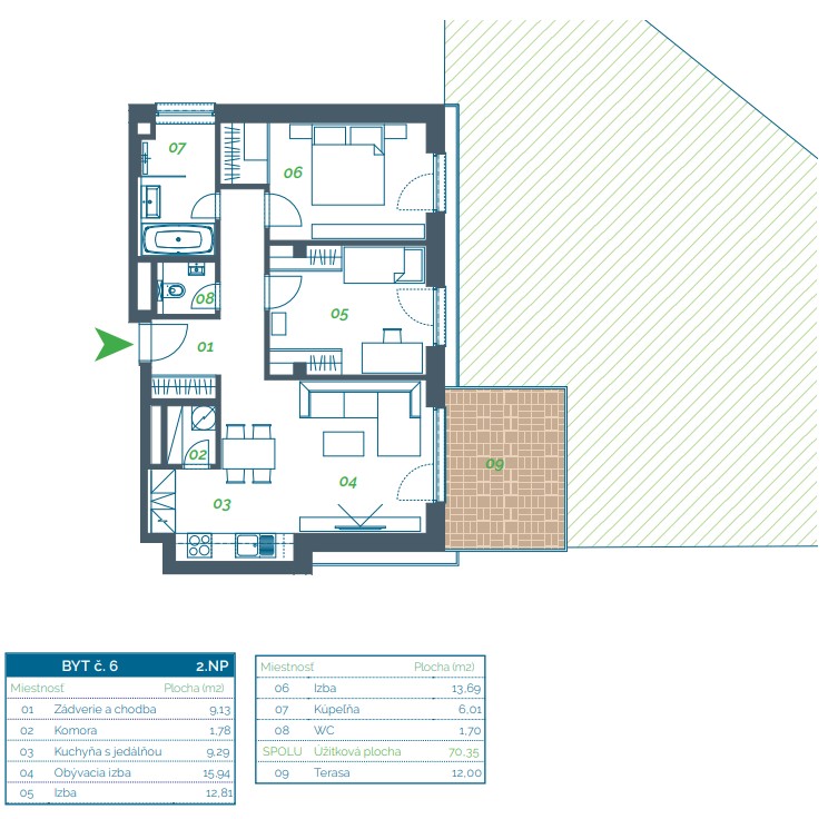 Lorinčík Háje - 6 - Pôdorys