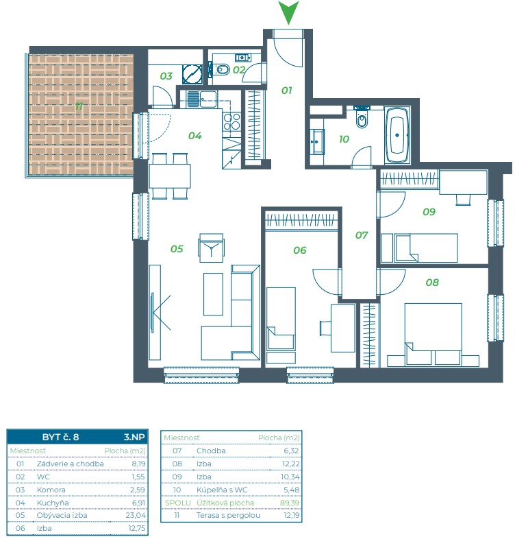 Lorinčík Háje - 8 - Pôdorys
