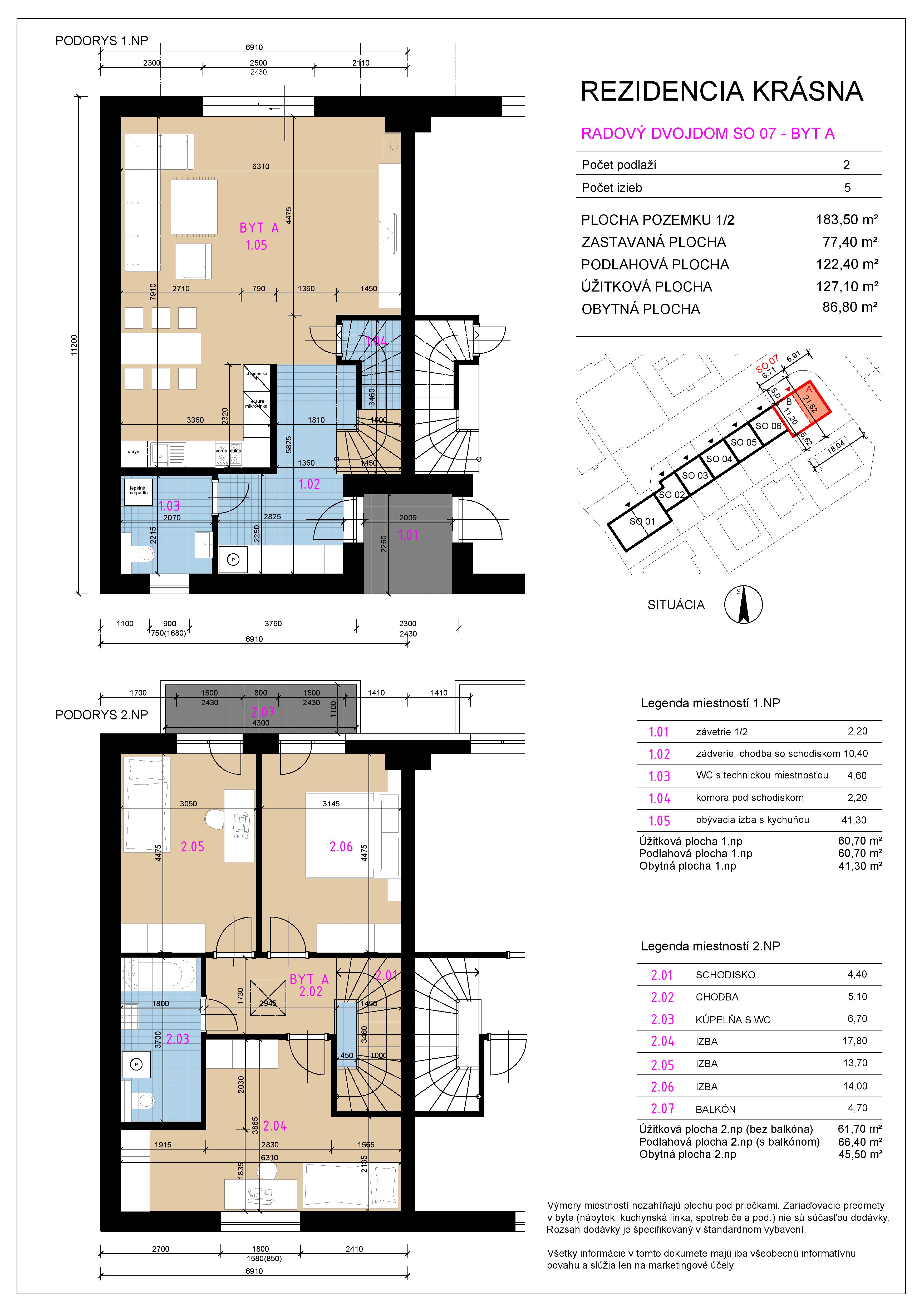 Rezidencia Krásna - SO 07 a - Pôdorys