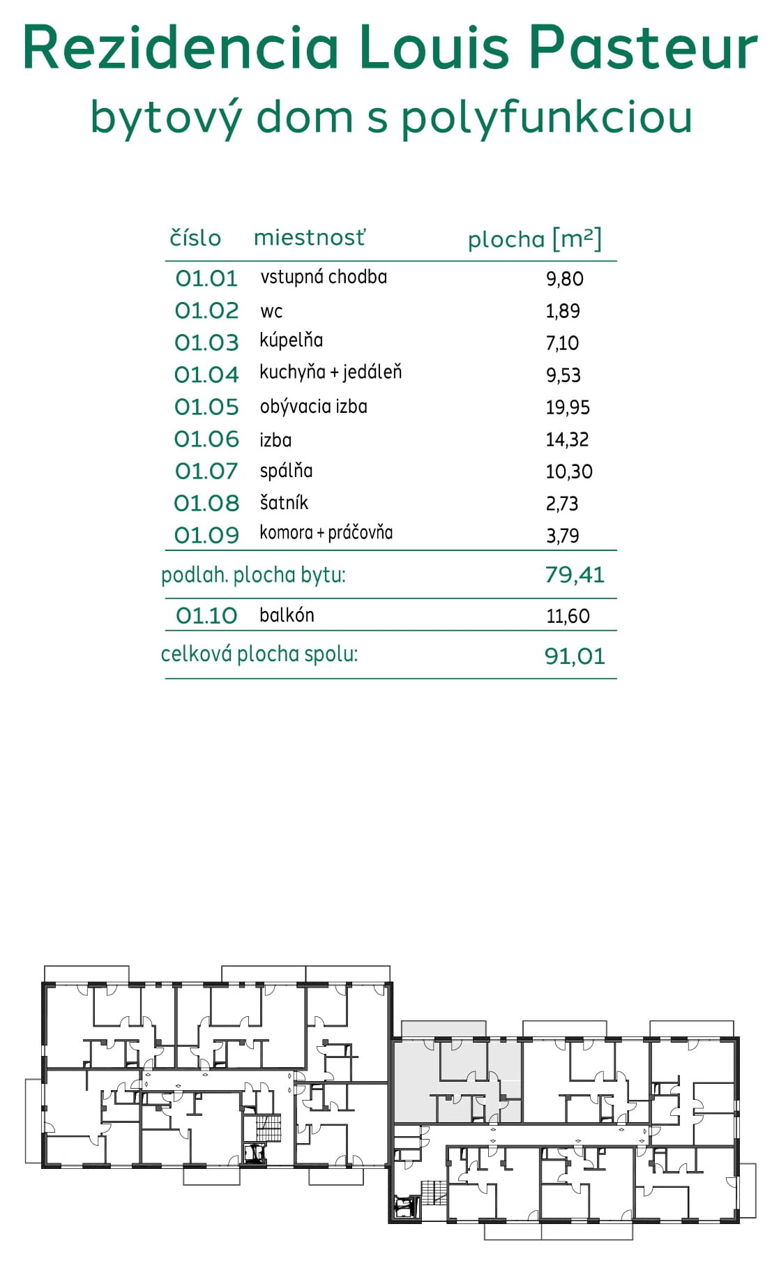 Rezidencia Louis Pasteur - 301-B - Pôdorys