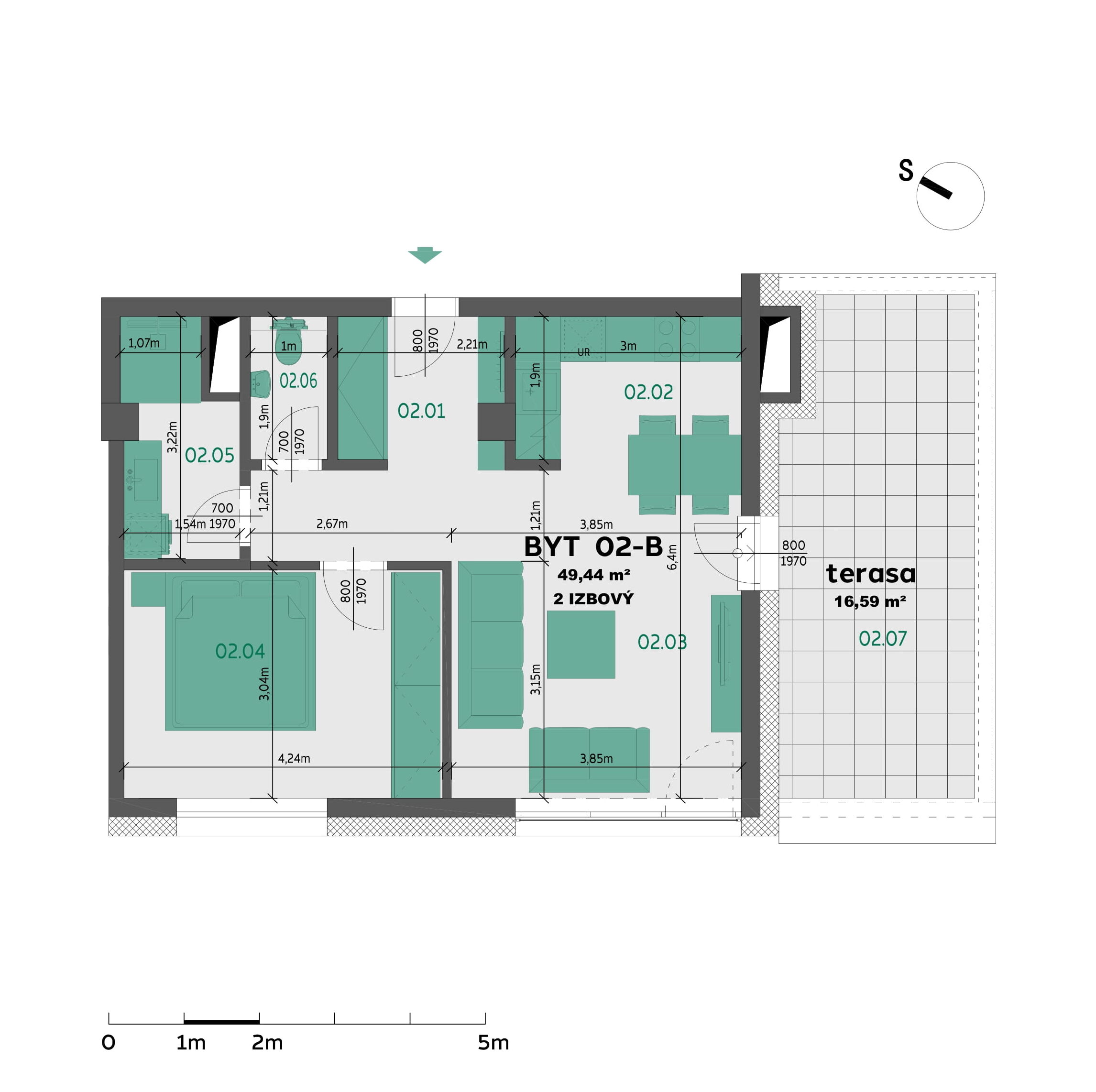 Rezidencia Louis Pasteur - 702-B - Pôdorys