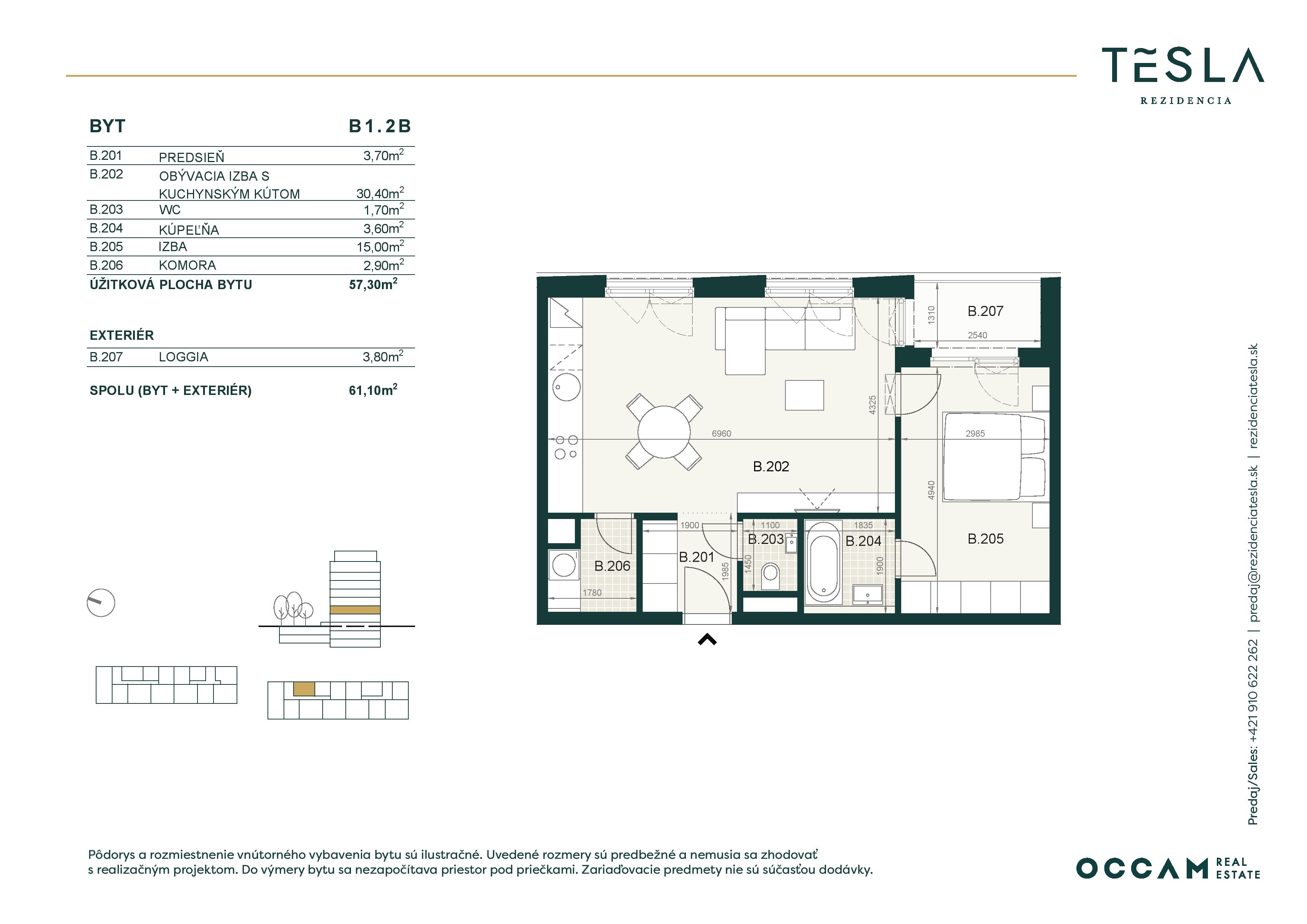 Tesla Rezidencia - B1.2.B - Pôdorys