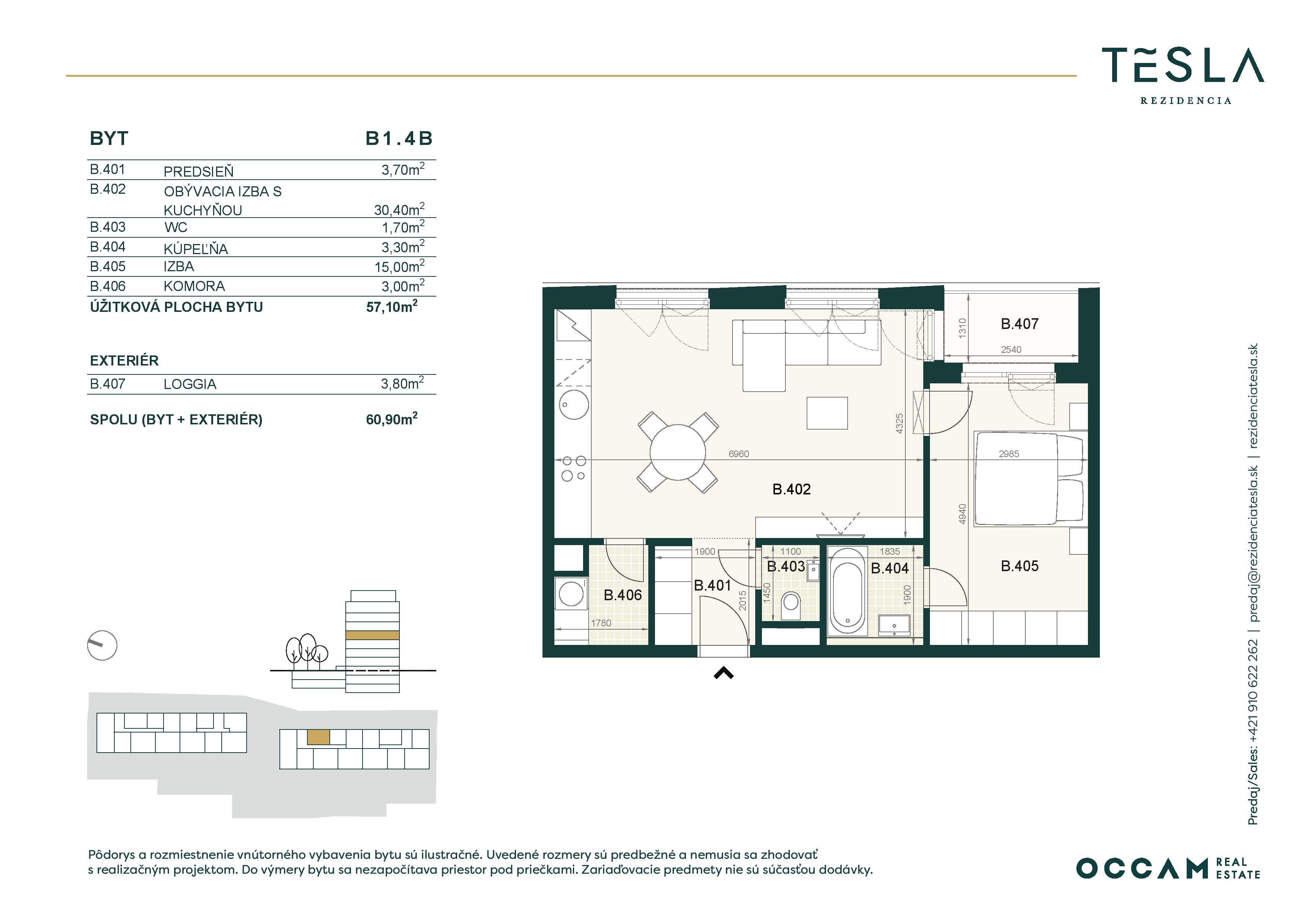 Tesla Rezidencia - B1.4.B - Pôdorys