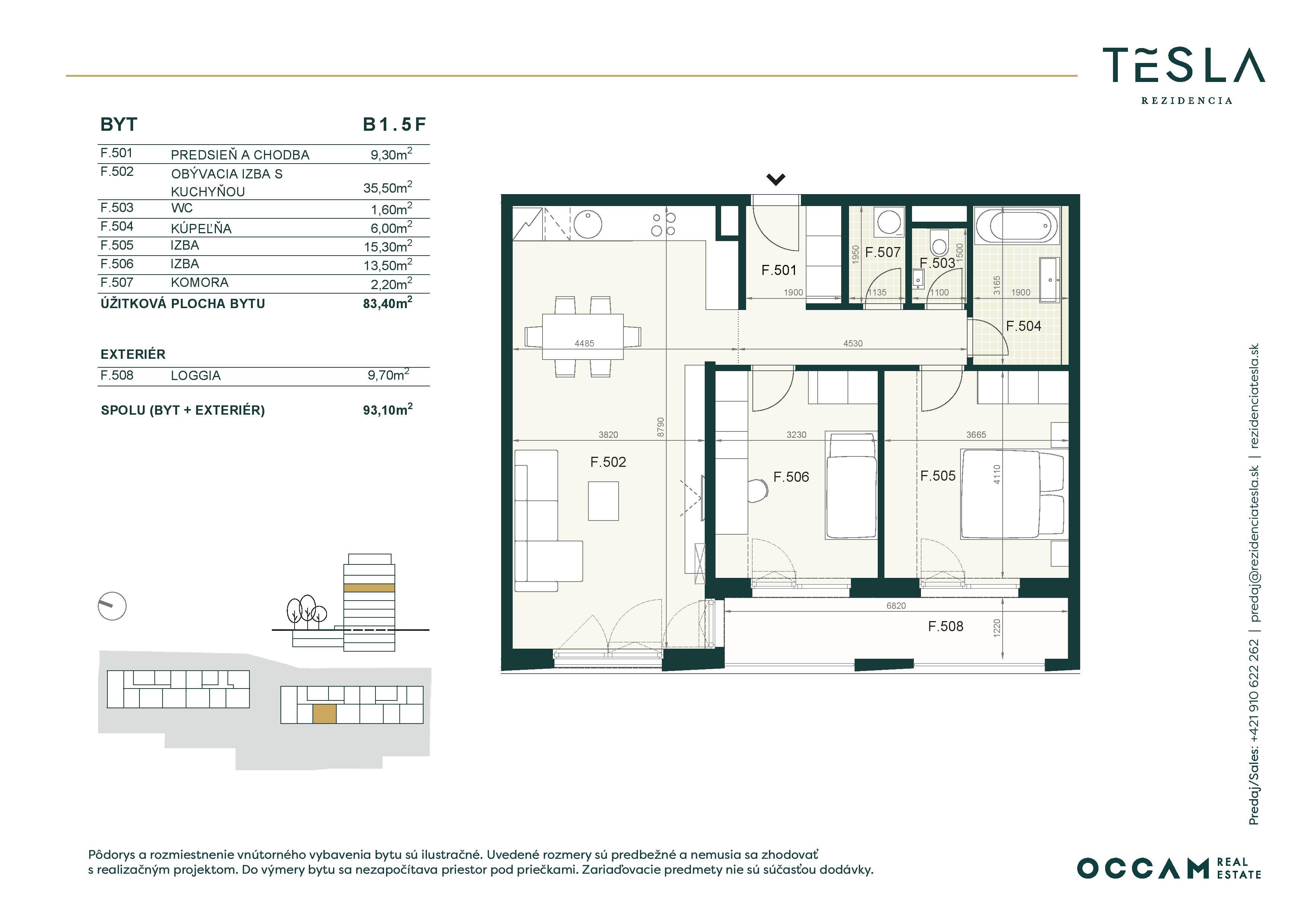 Tesla Rezidencia - B1.5.F - Pôdorys