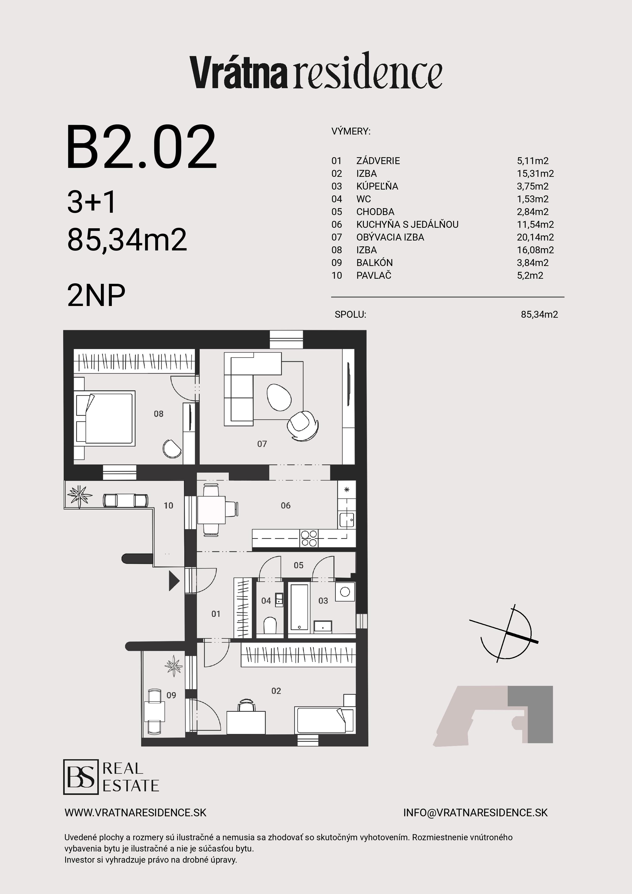 Vrátna residence - B2.02 - Pôdorys