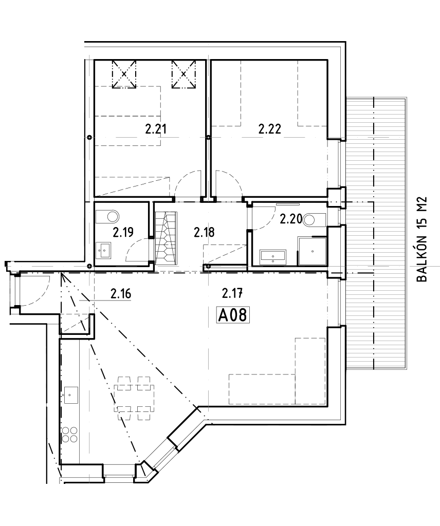 Apartmány Ondrašova - A08 - Pôdorys