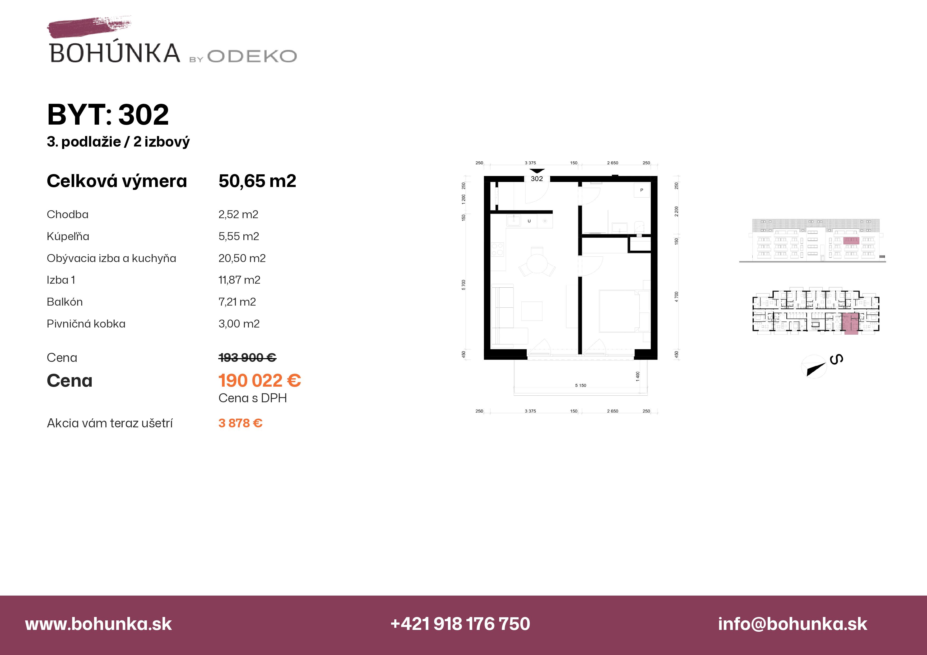 Bohúnka - 302 - Pôdorys