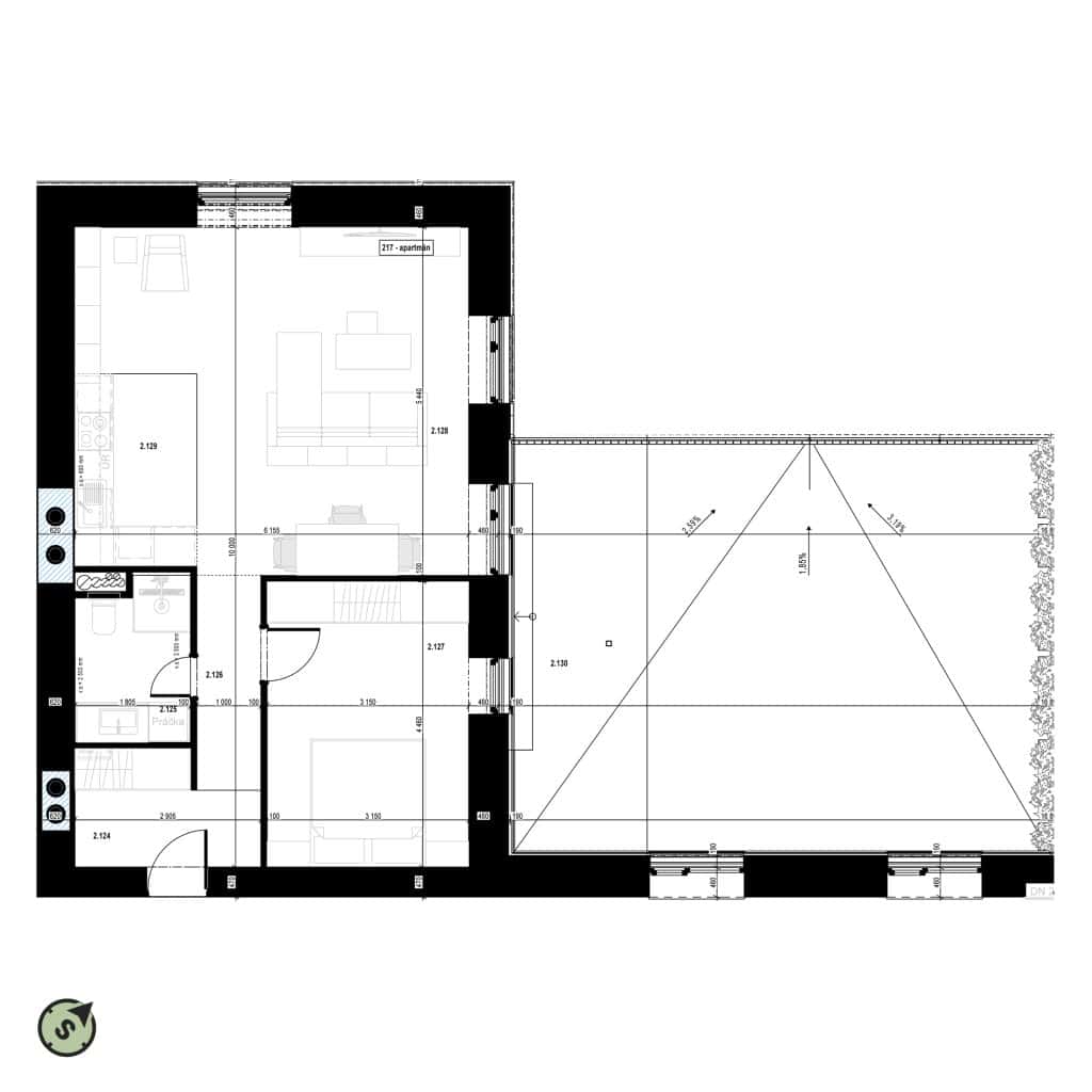 Tri háje - 217 - Pôdorys