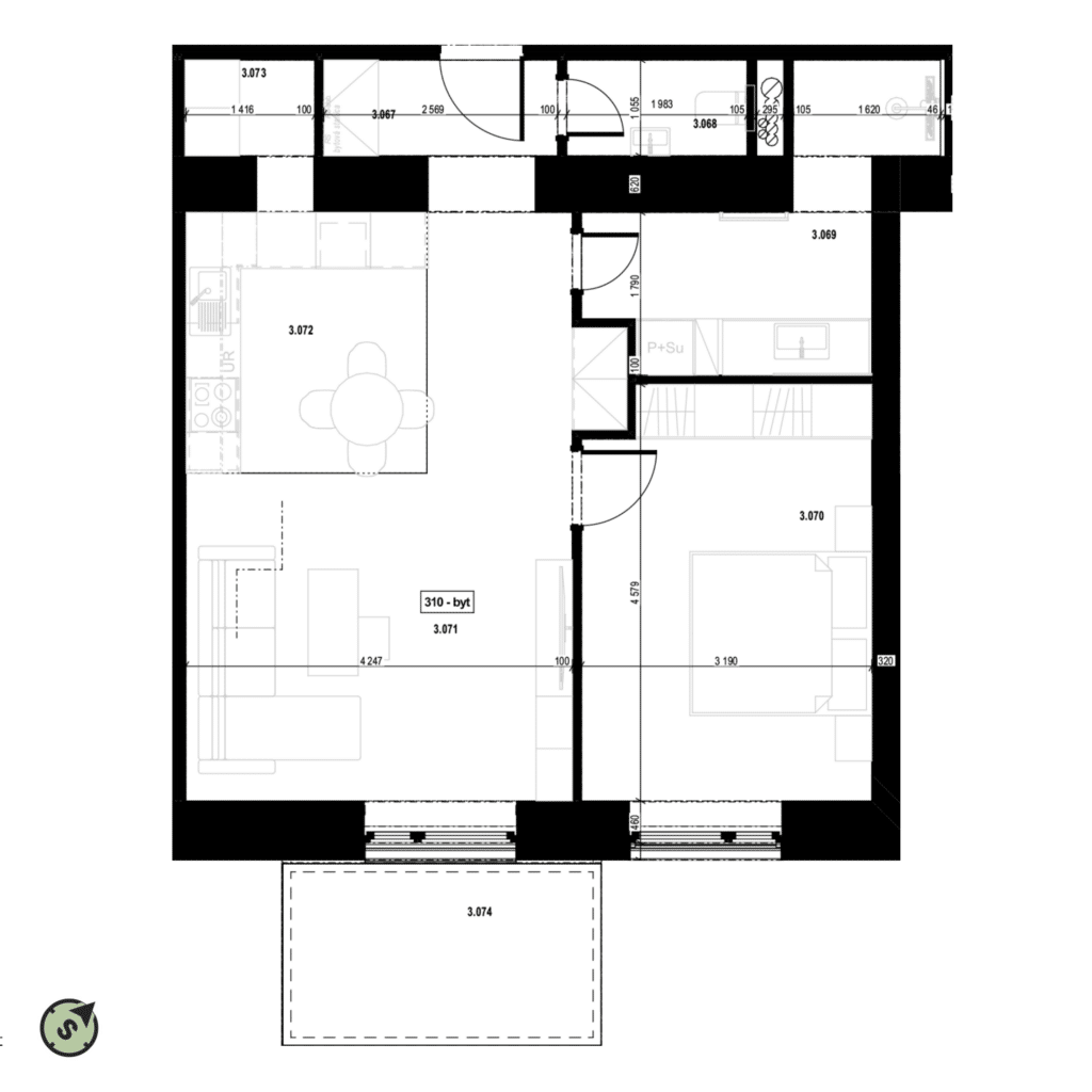 Tri háje - 310 - Pôdorys