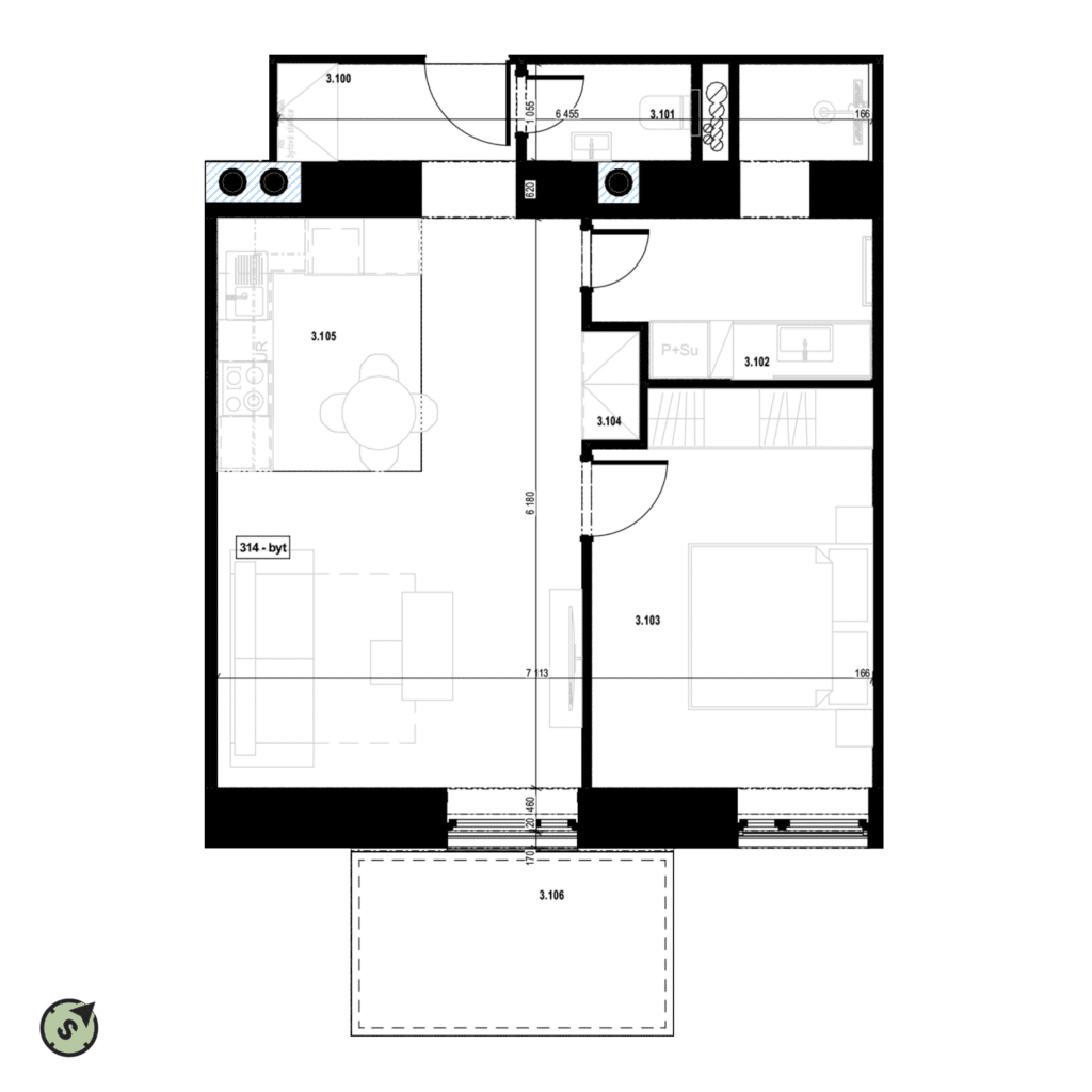 Tri háje - 314 - Pôdorys