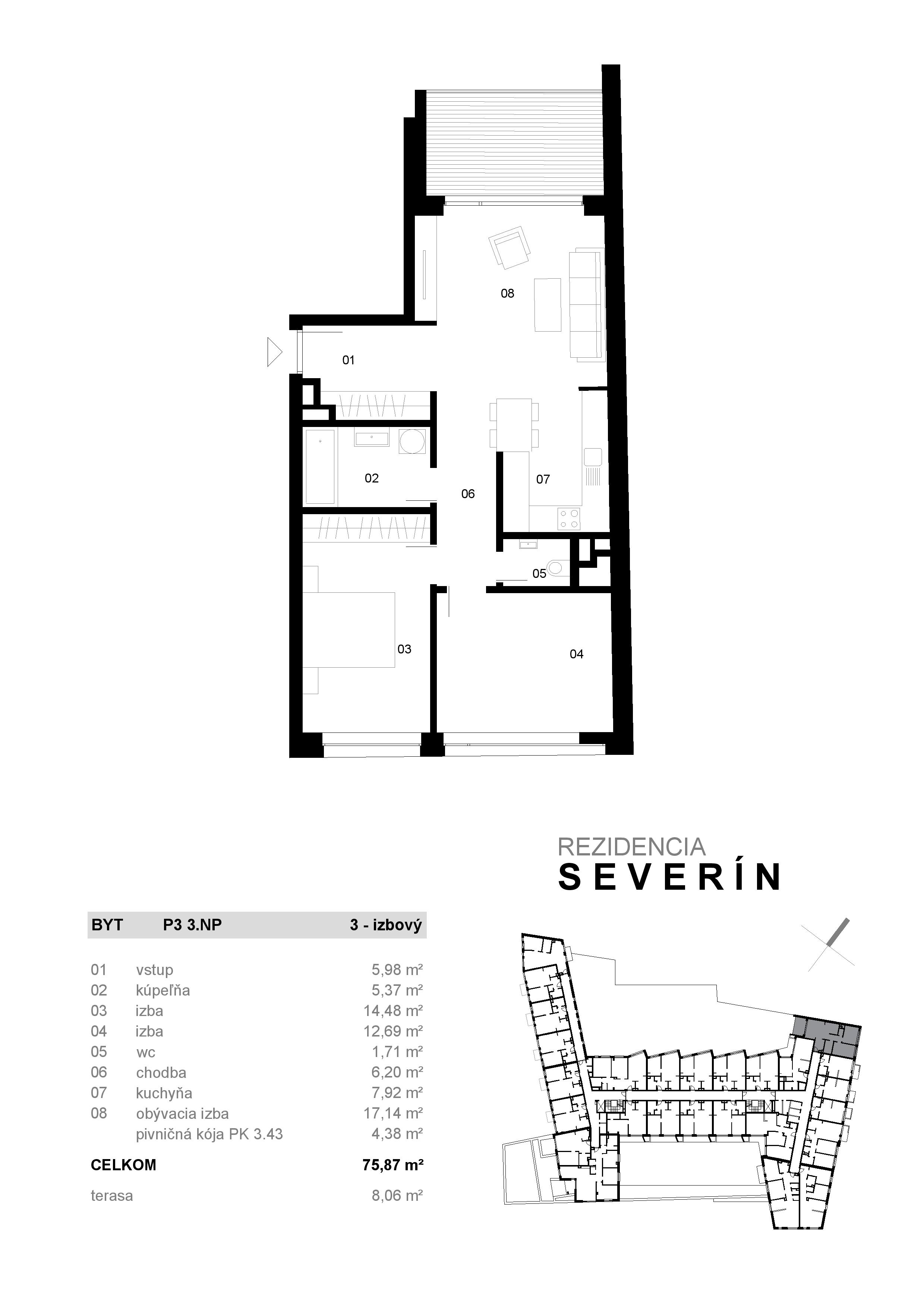 Severin Residence - P3 - Pôdorys