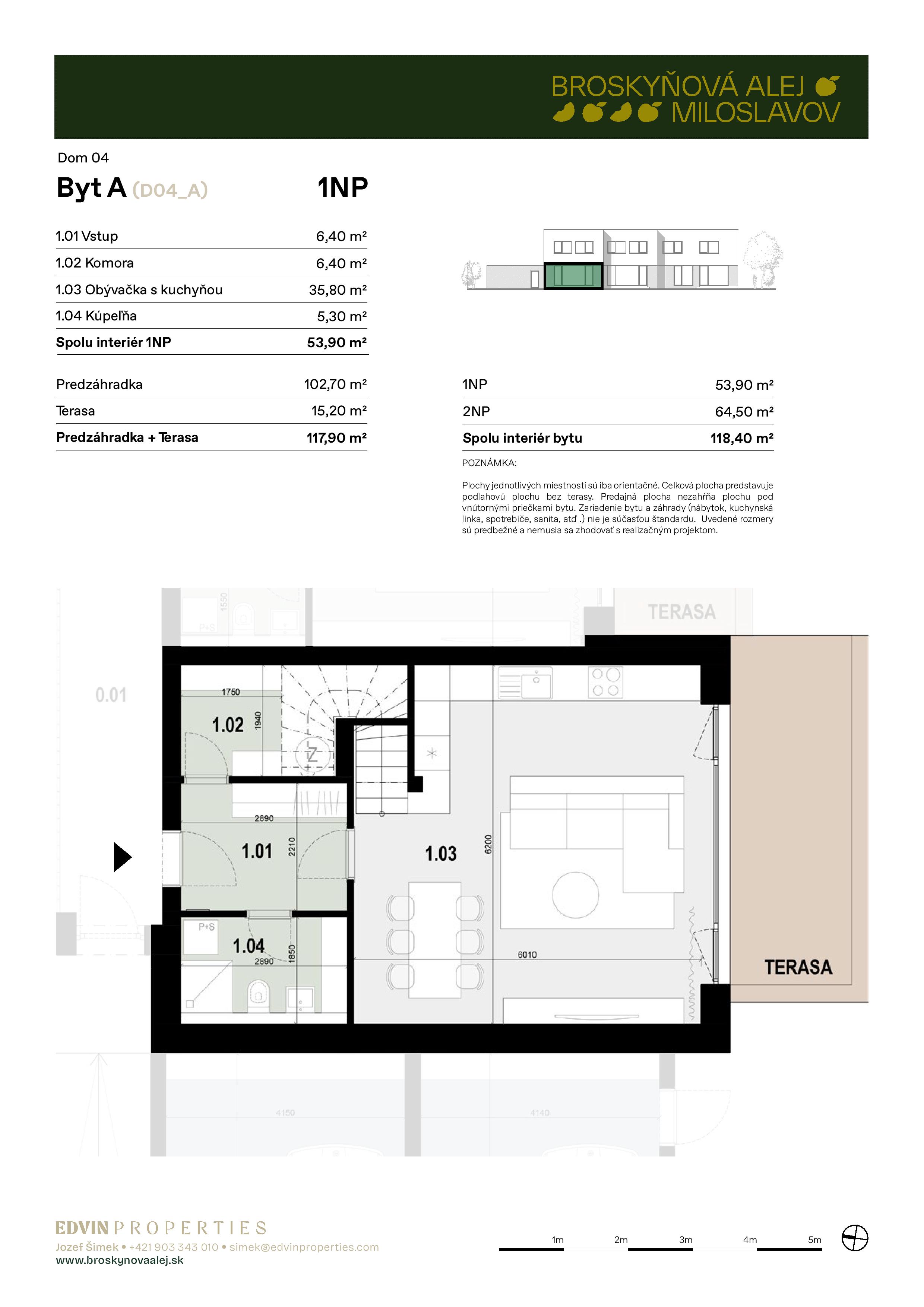 Broskyňová alej - A-4 - Pôdorys