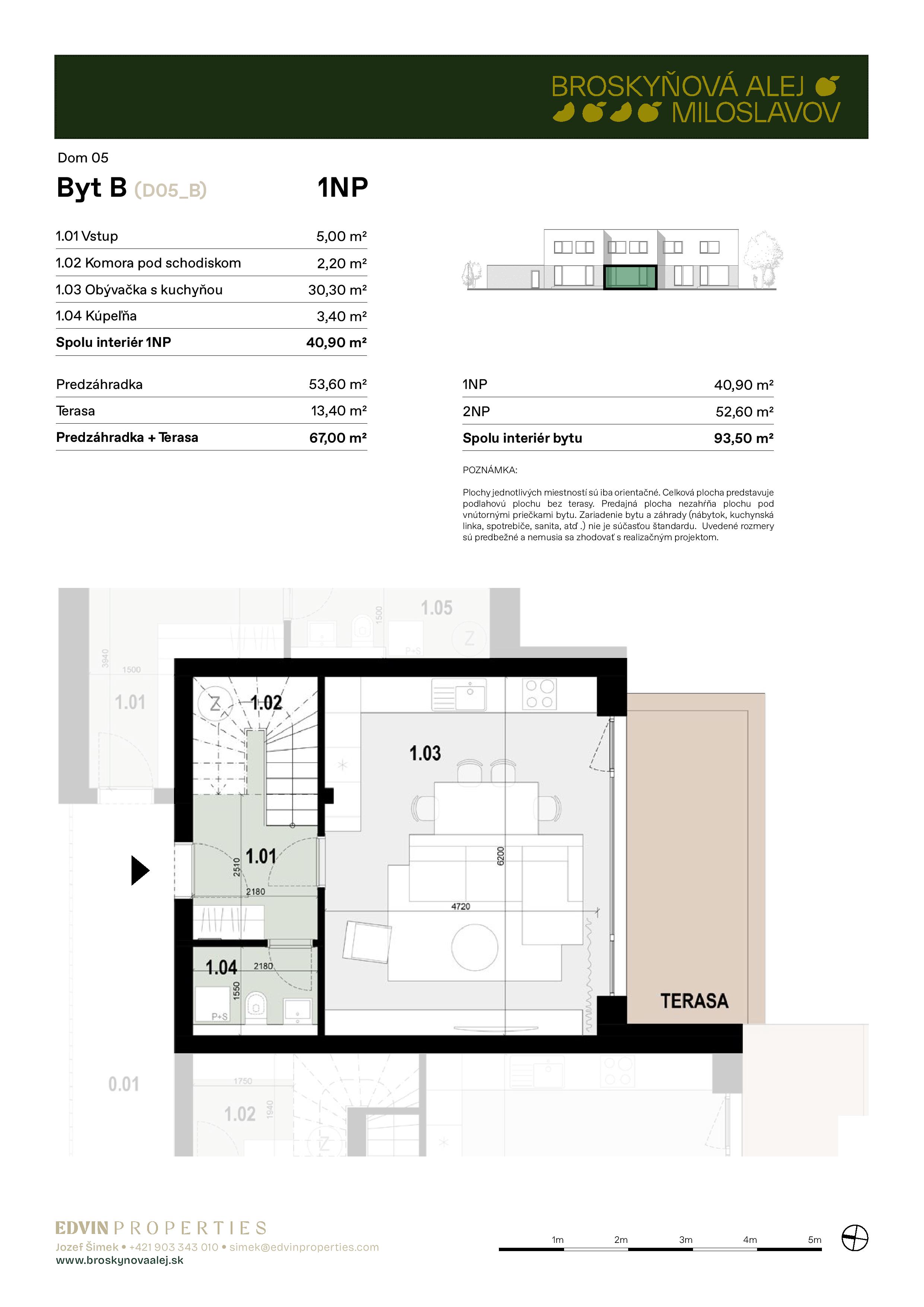 Broskyňová alej - B-5 - Pôdorys