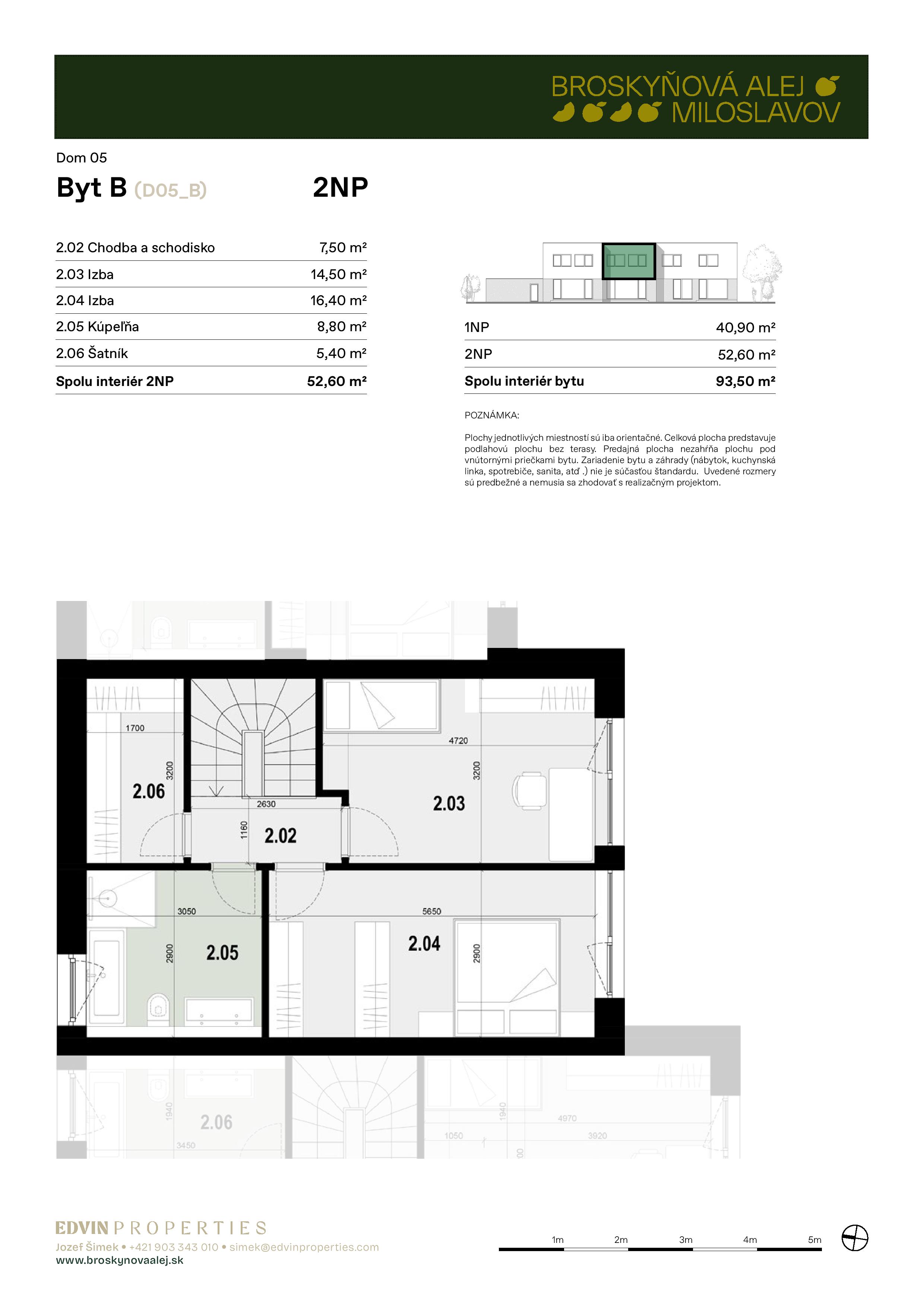Broskyňová alej - B-5 - Pôdorys