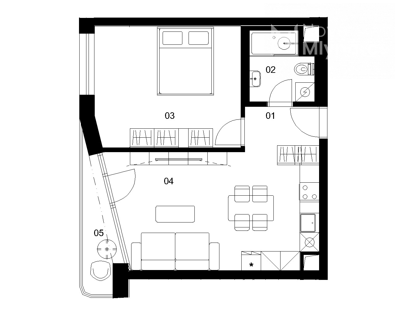 Nové Mlynárce - A2B - Pôdorys