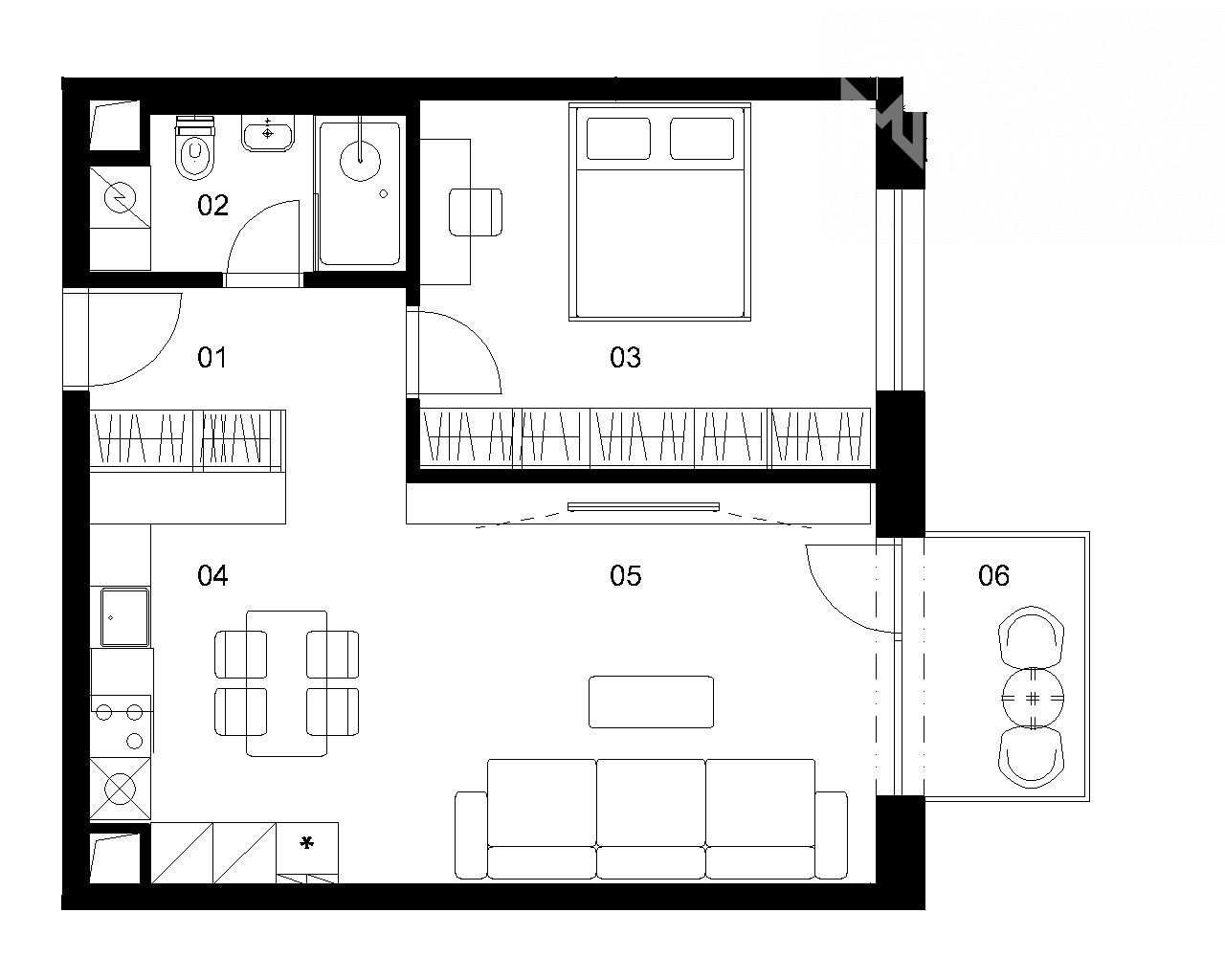 Nové Mlynárce - A2E - Pôdorys