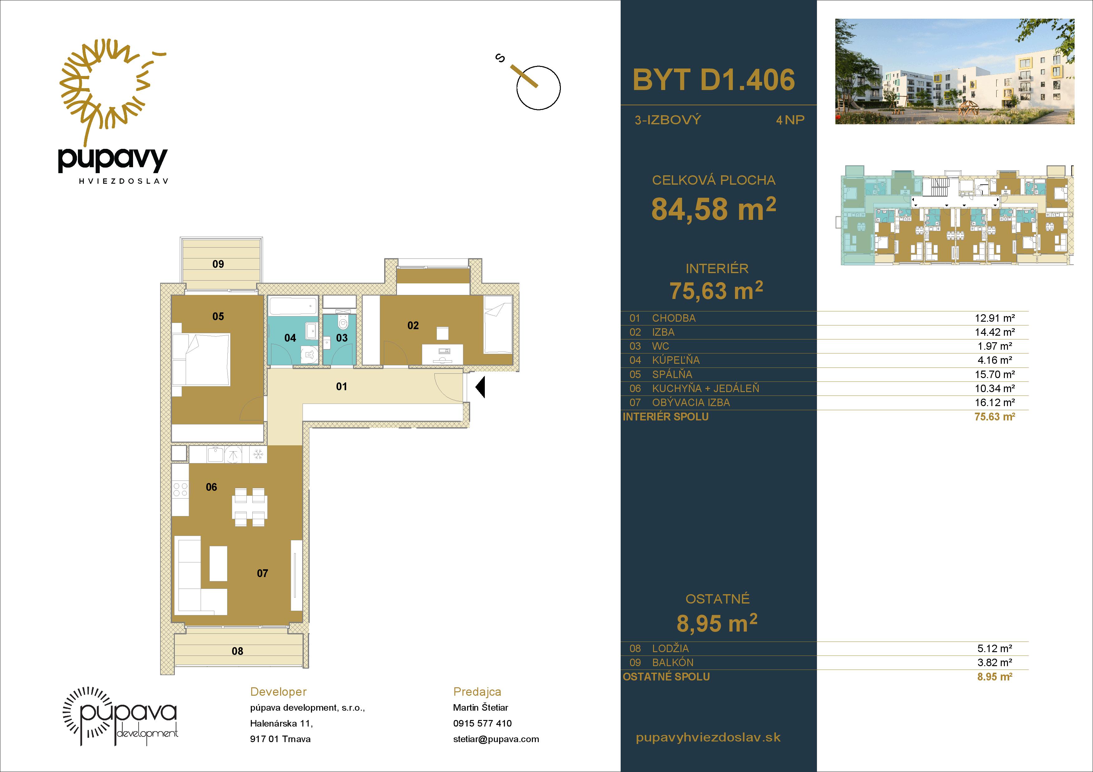 Púpavy Hviezdoslav - D1-406 - Pôdorys