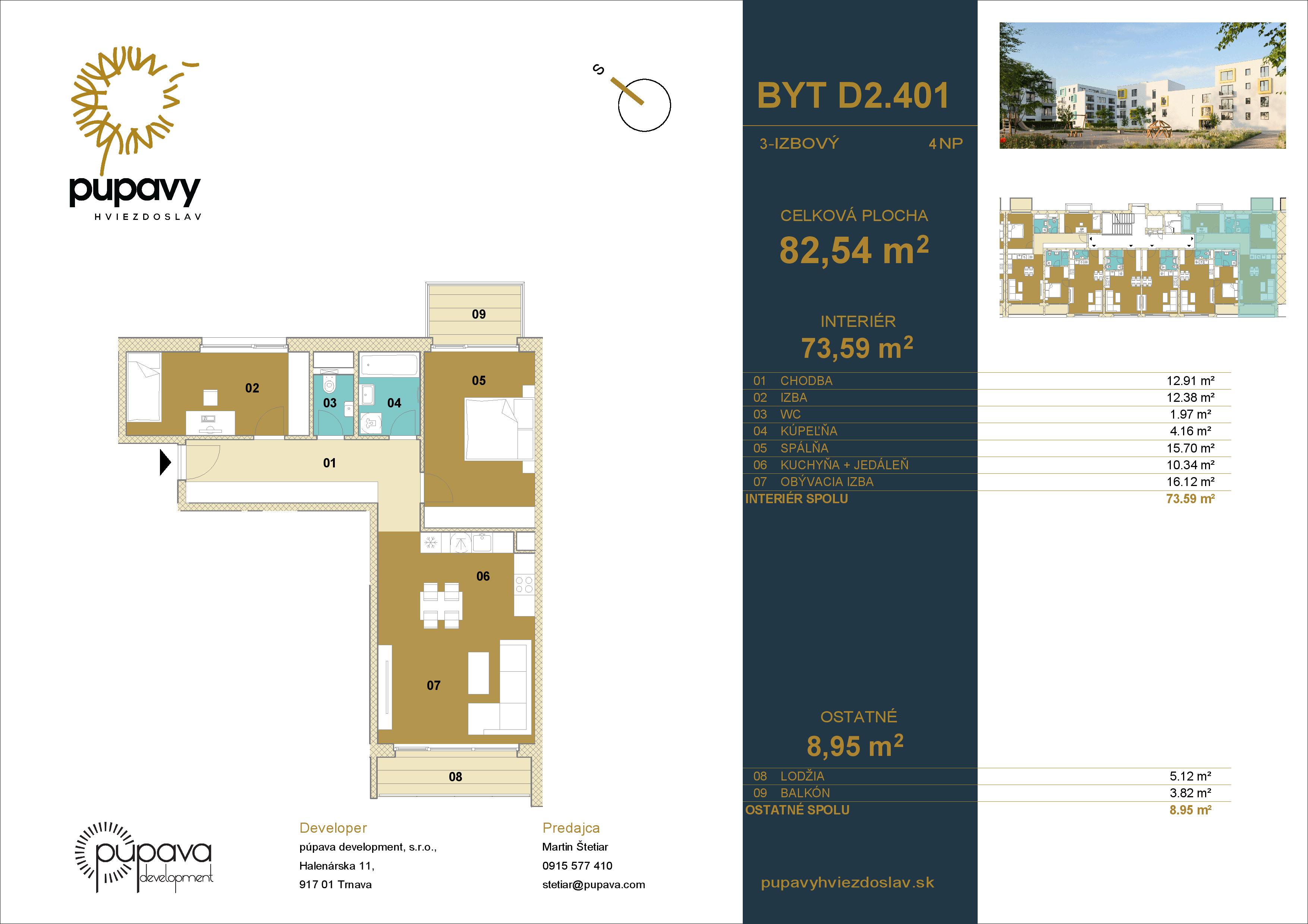 Púpavy Hviezdoslav - D2-401 - Pôdorys