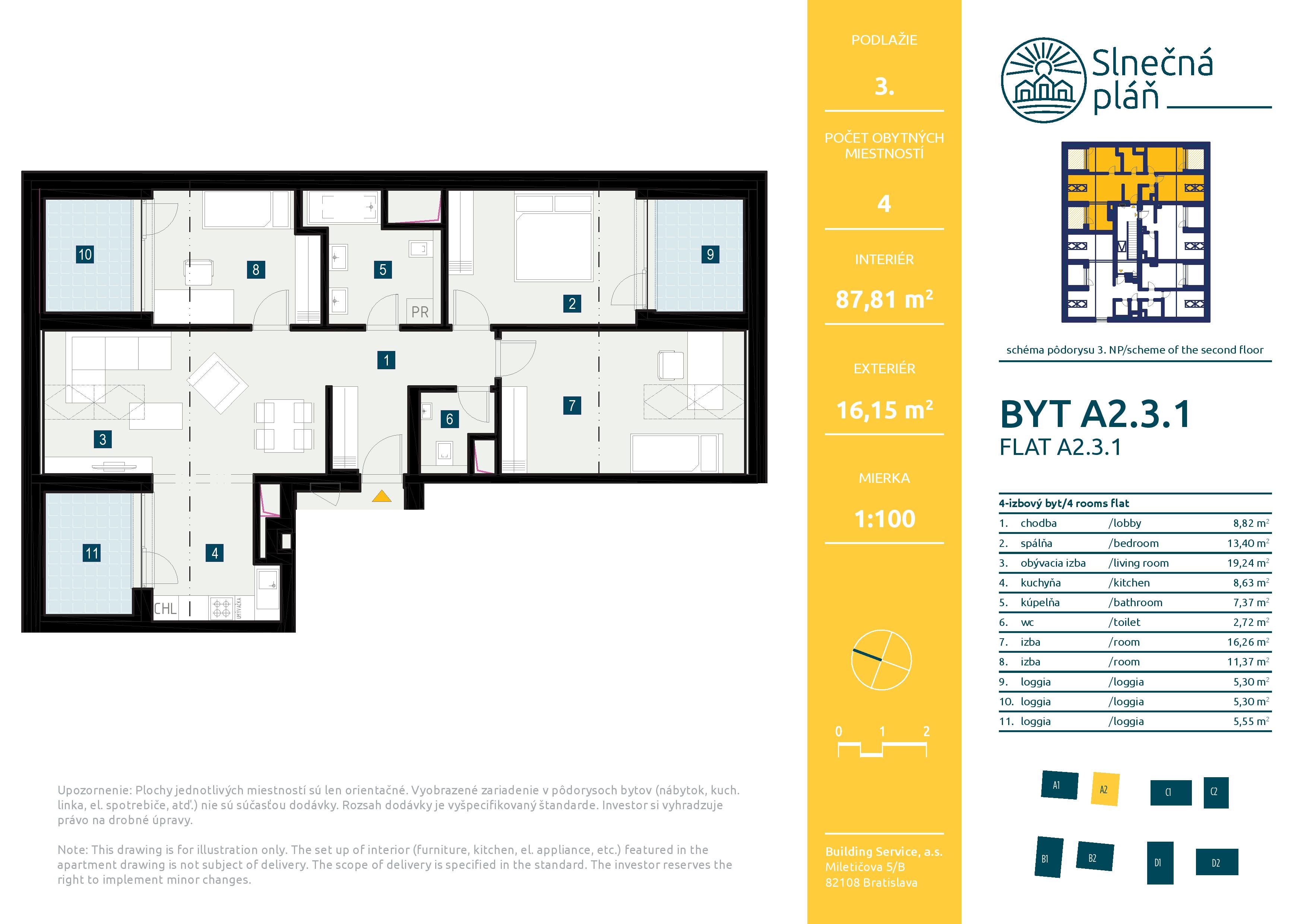 Slnečná pláň - A2.3.1 - Pôdorys