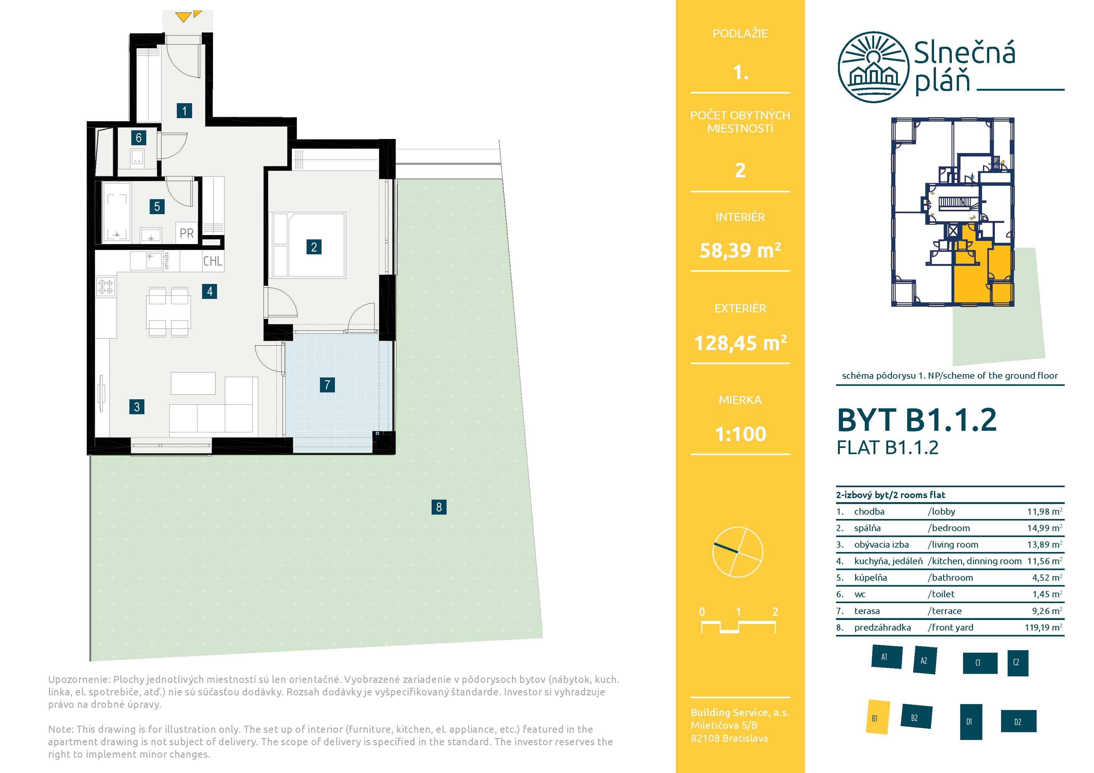 Slnečná pláň - B1.1.2 - Pôdorys