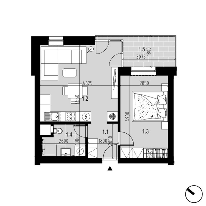 Hliny 1 - B1 - Pôdorys