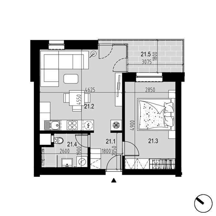 Hliny 1 - B21 - Pôdorys