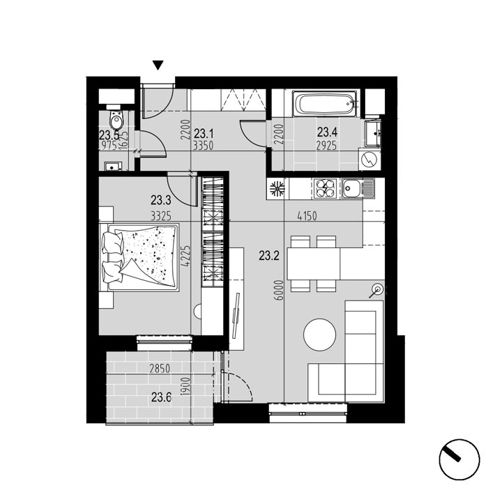 Hliny 1 - B23 - Pôdorys
