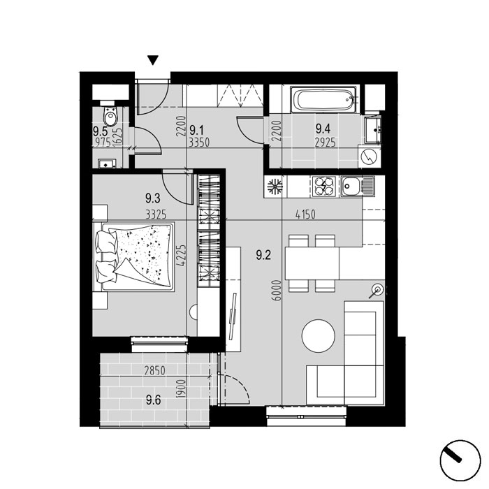Hliny 1 - B9 - Pôdorys