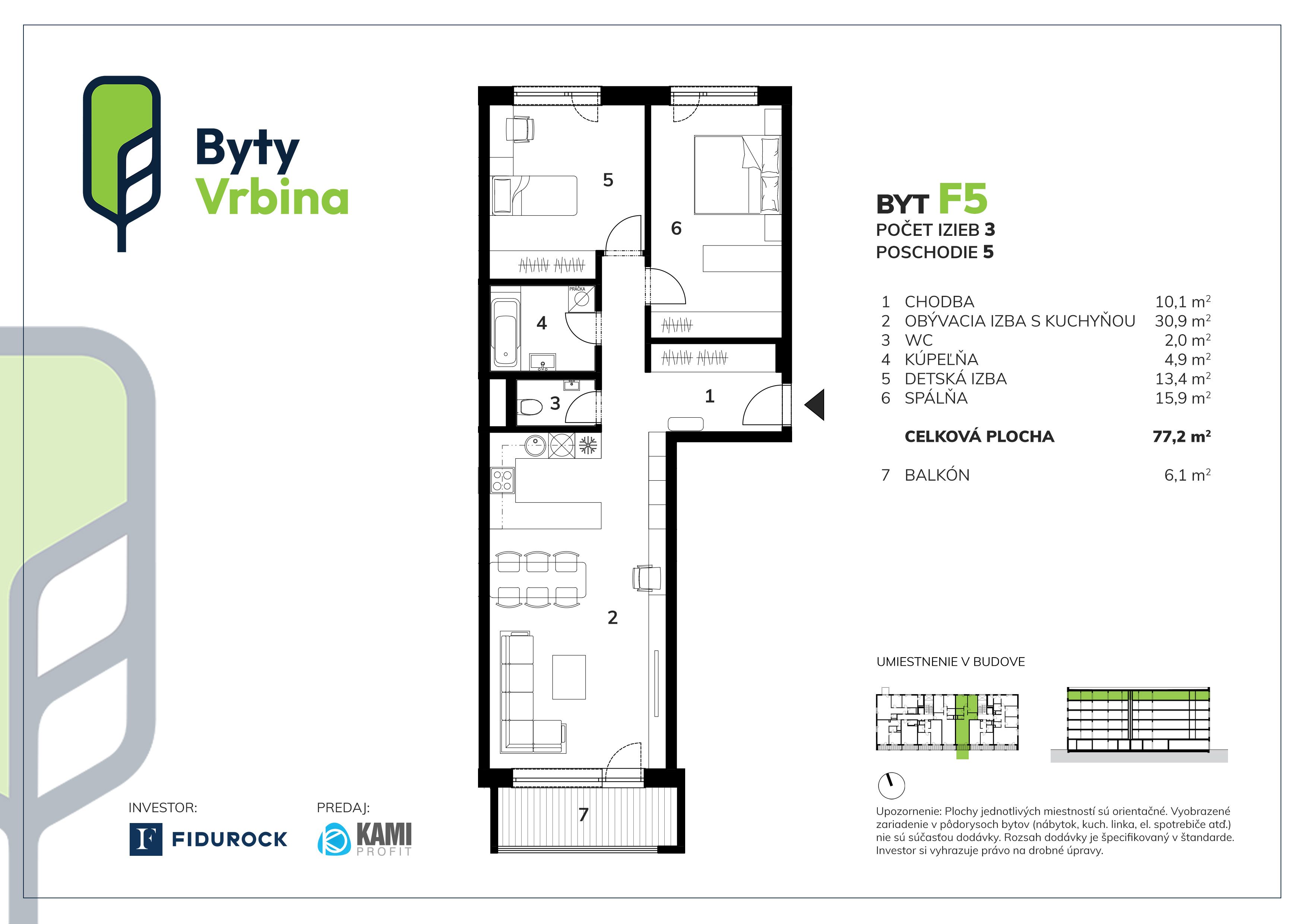 Byty Vrbina - F5 - Pôdorys