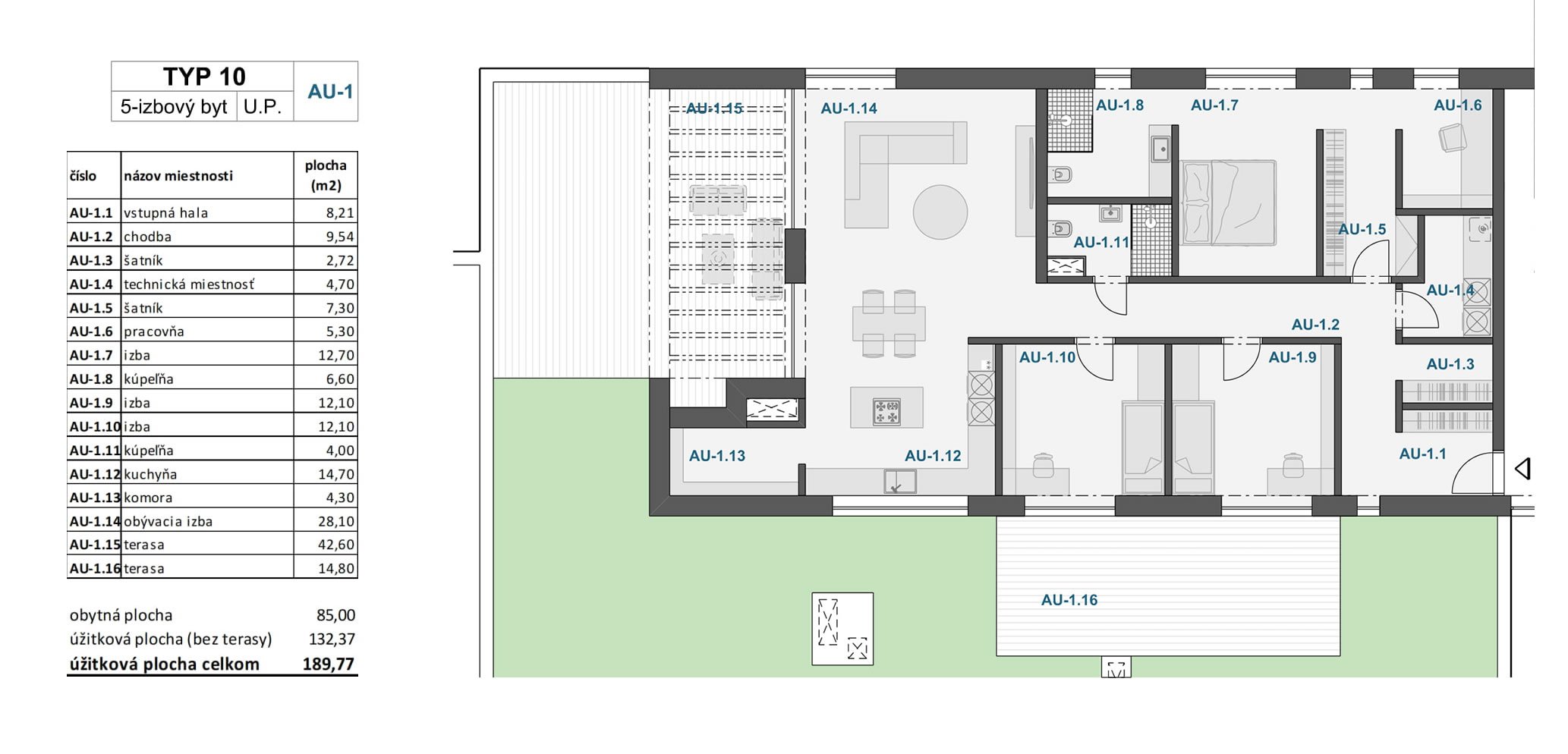Záhradky - 33.AU-1 - Pôdorys