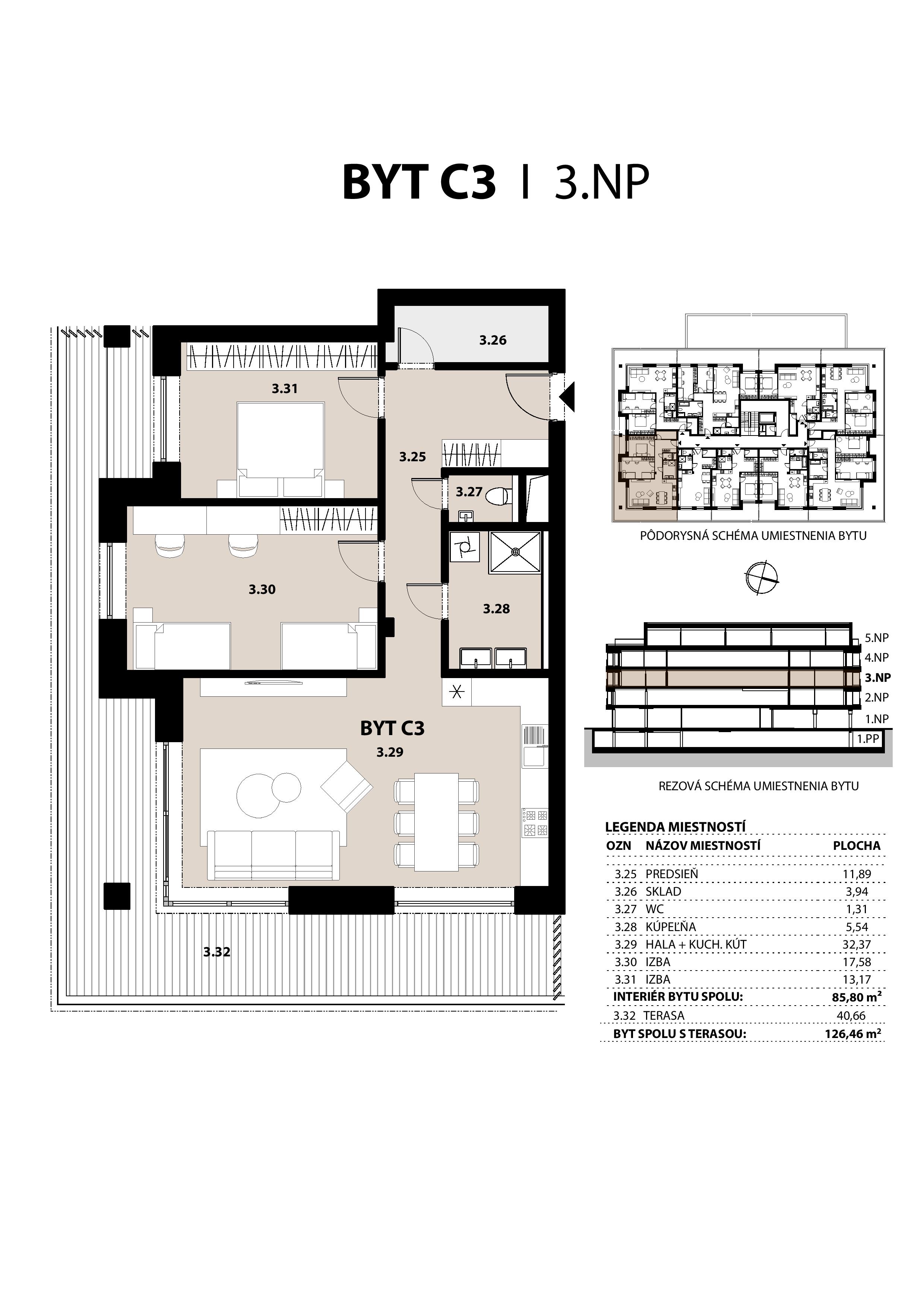 ALFA City Residence - C3 - Pôdorys