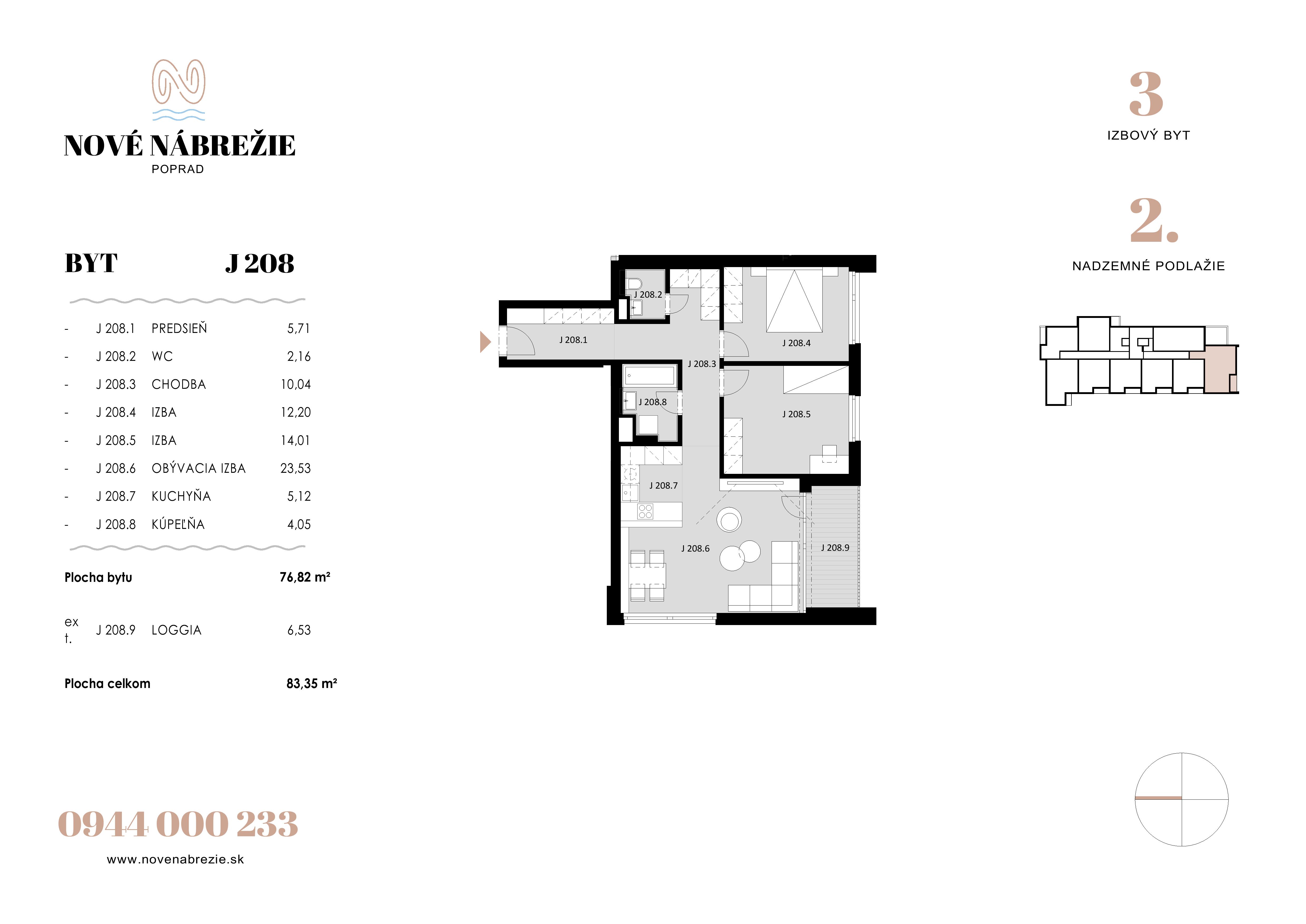 Nové Nábrežie - J208 - Pôdorys