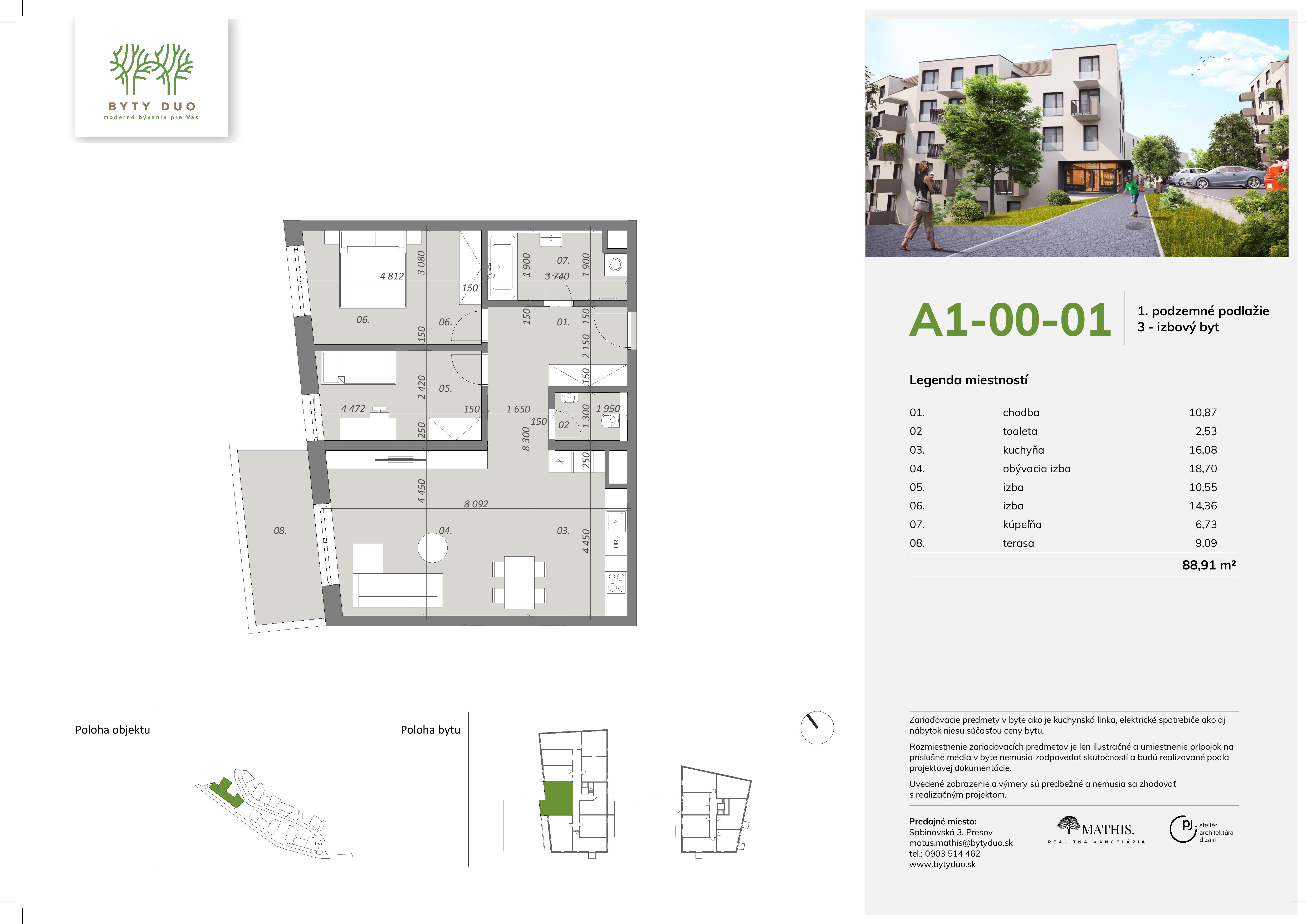 Byty Duo - A1-00-01 - Pôdorys