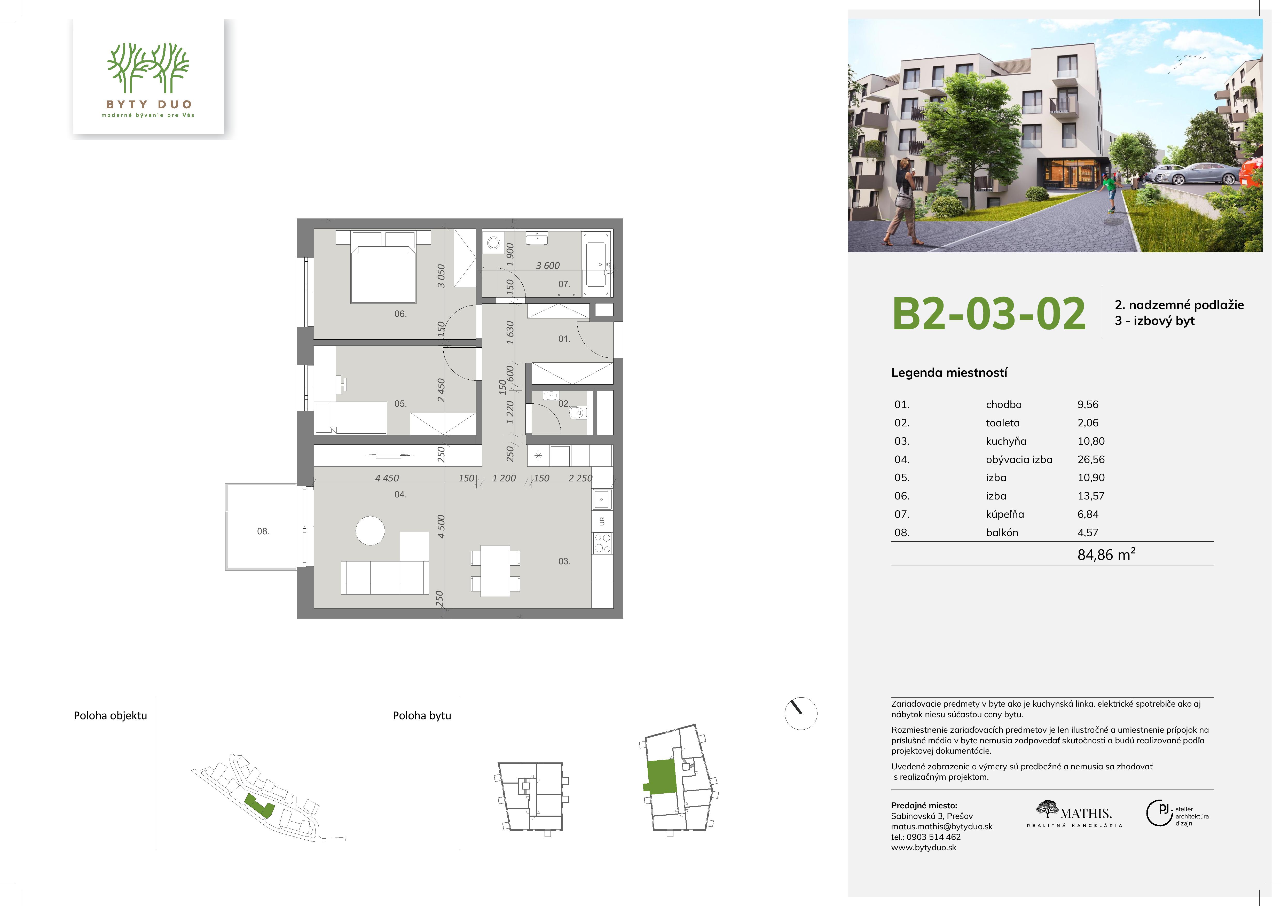 Byty Duo - B2-03-02 - Pôdorys