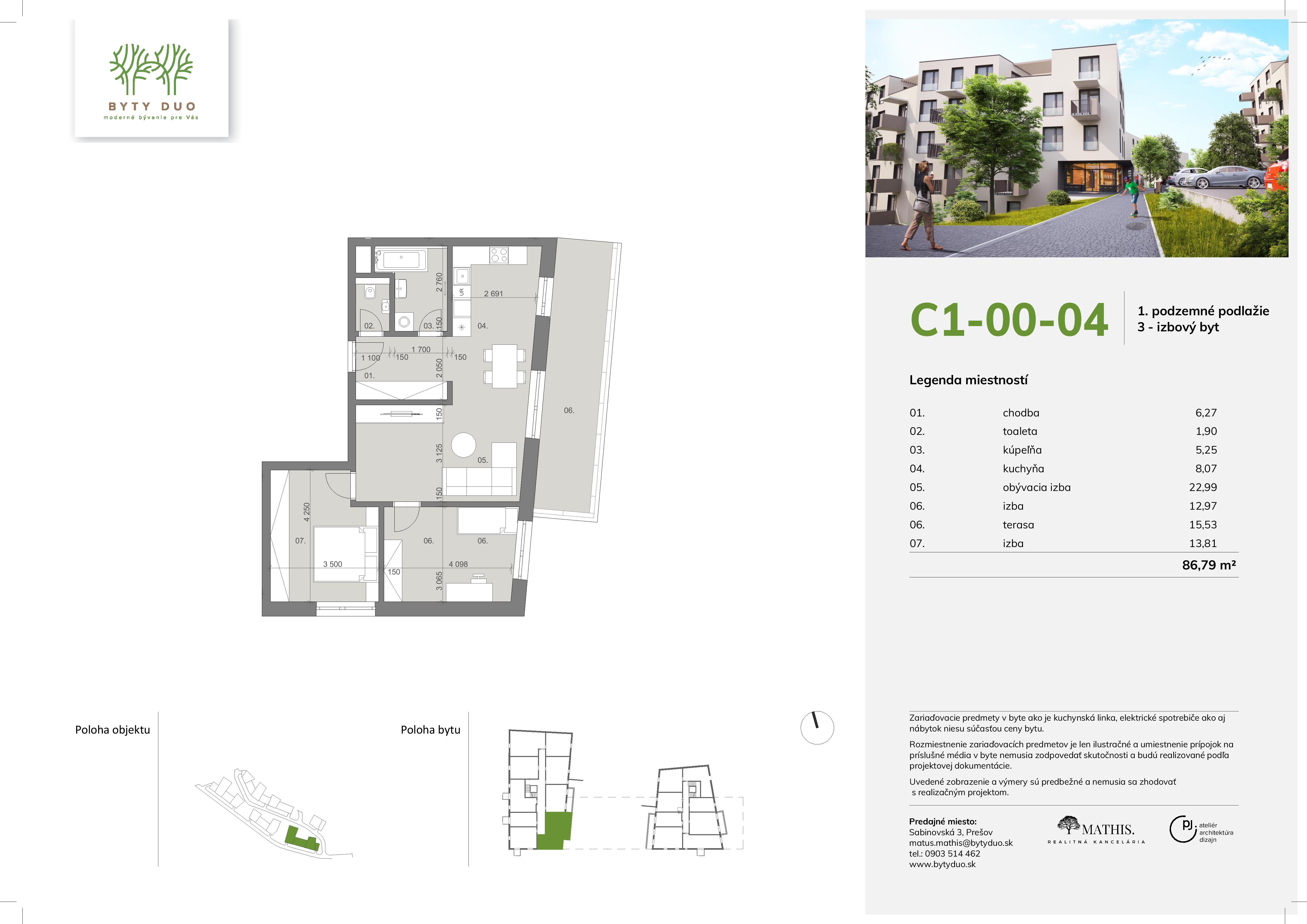 Byty Duo - C1-00-04 - Pôdorys