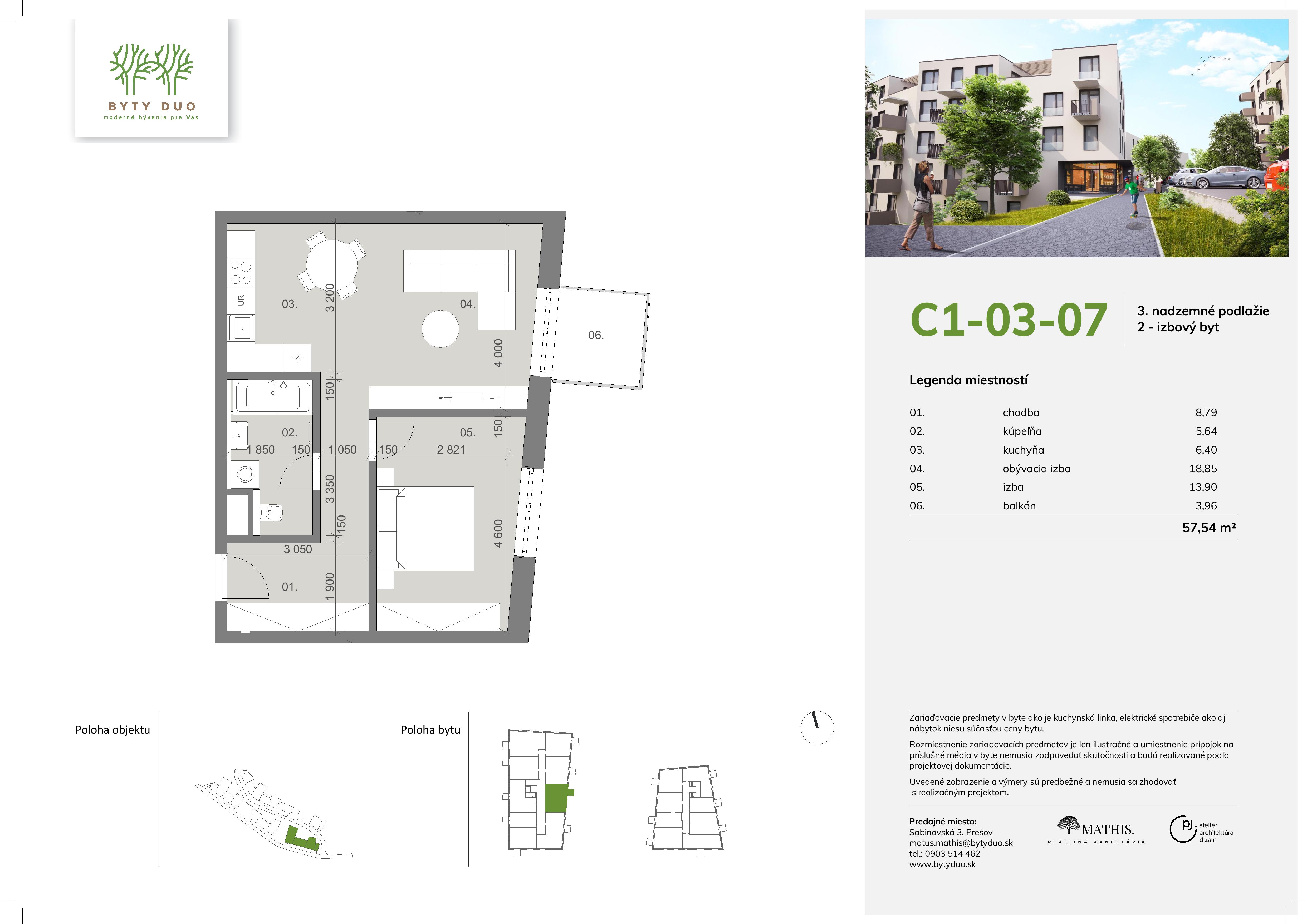 Byty Duo - C1-03-07 - Pôdorys