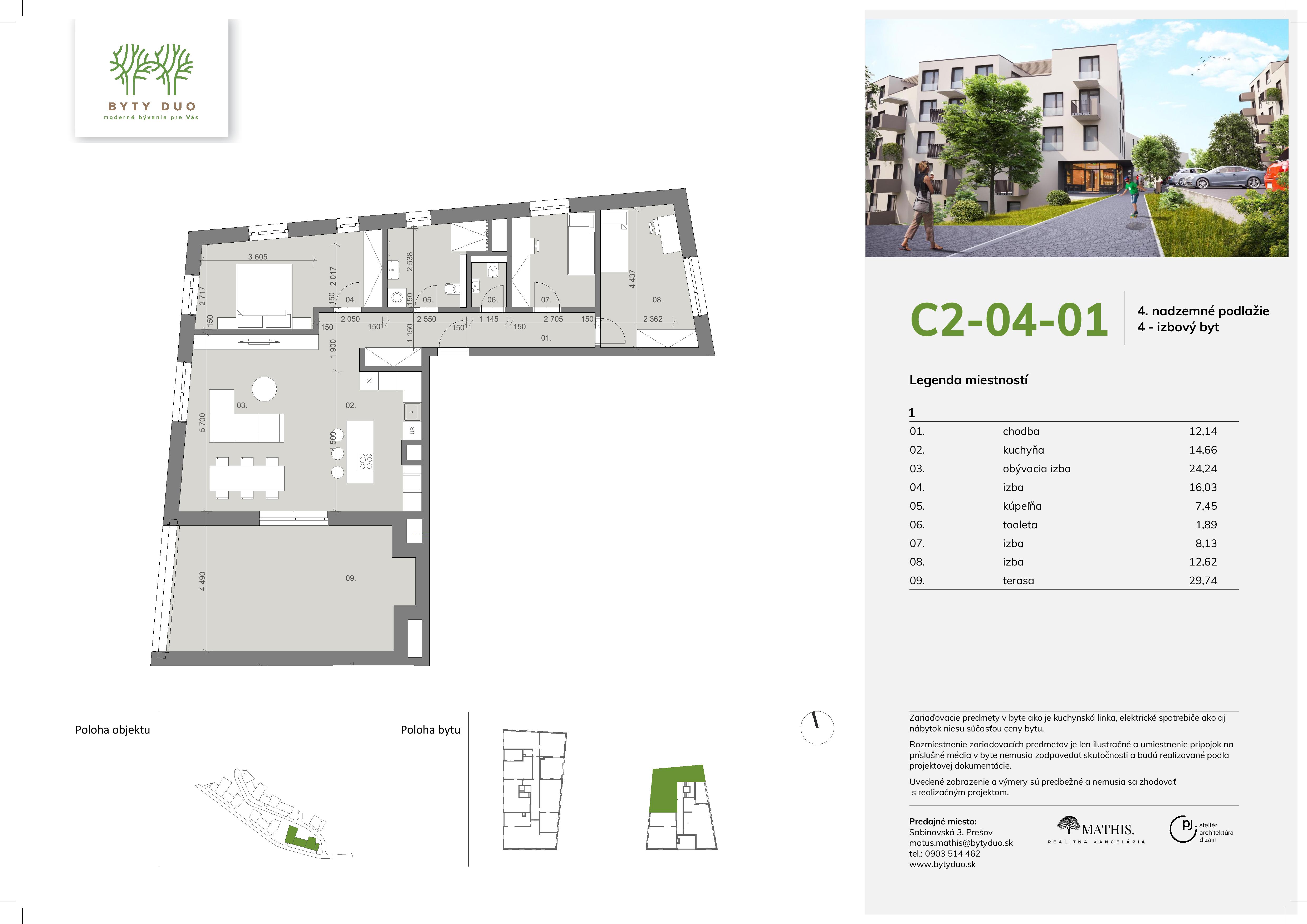 Byty Duo - C2-04-01 - Pôdorys