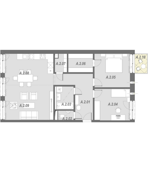 Rezidencia Masaryková - A2 (A) - Pôdorys
