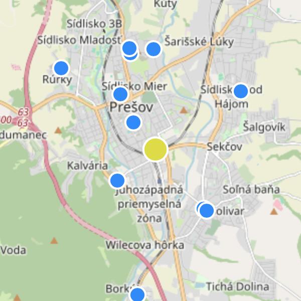 Rezidencia Masaryková - map