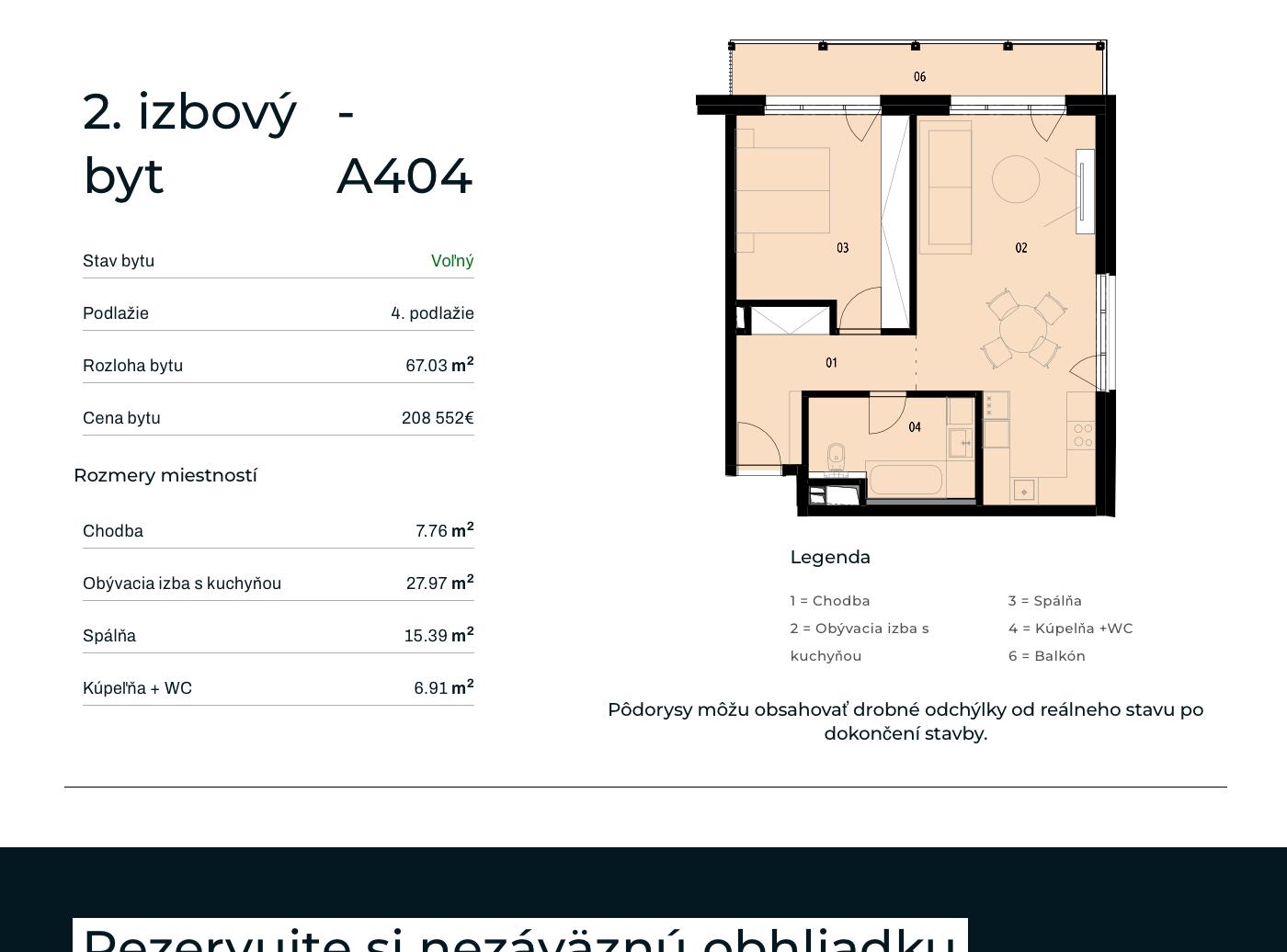Rezidencia Rusínska - A404 - Pôdorys
