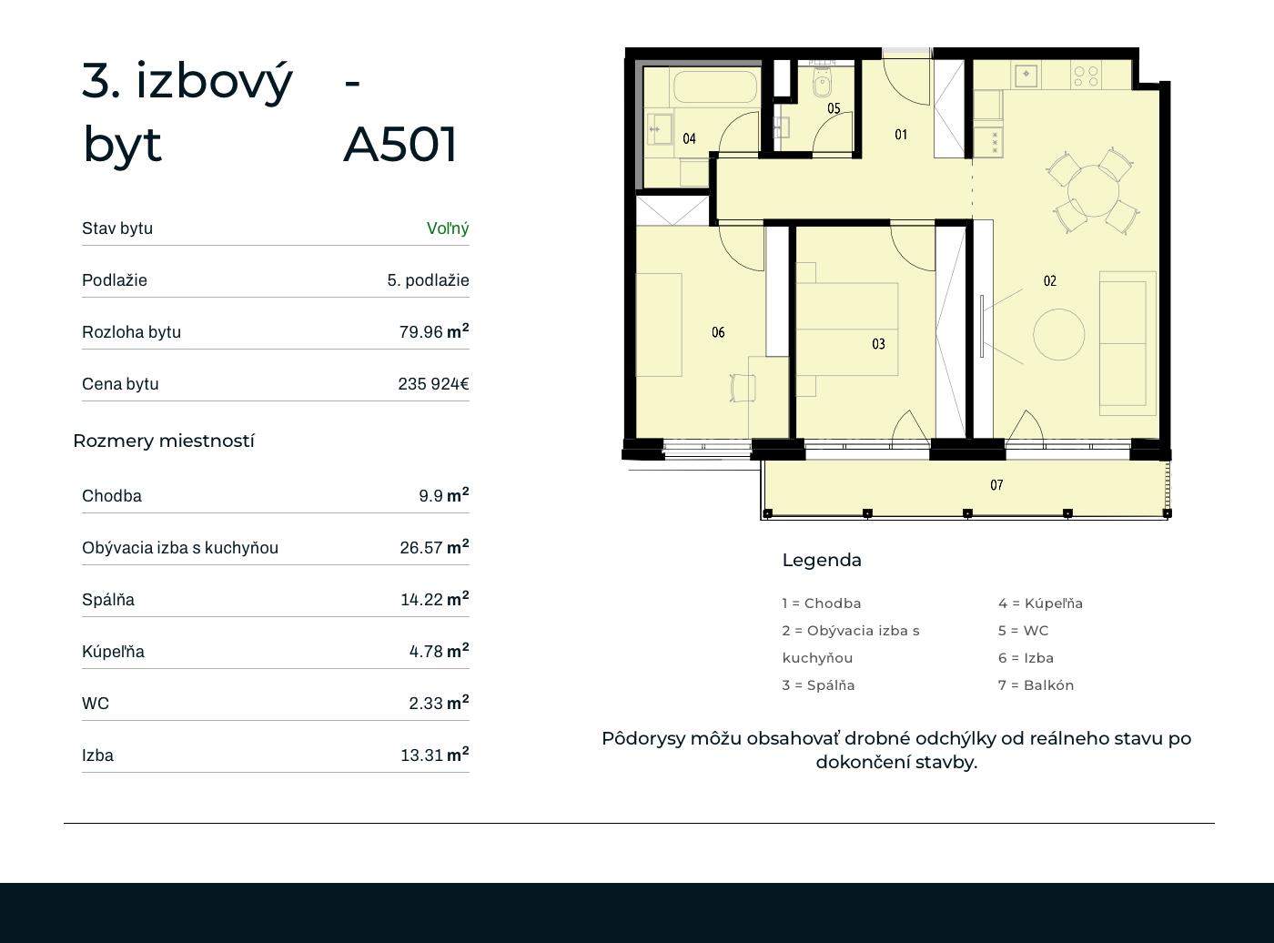 Rezidencia Rusínska - A501 - Pôdorys