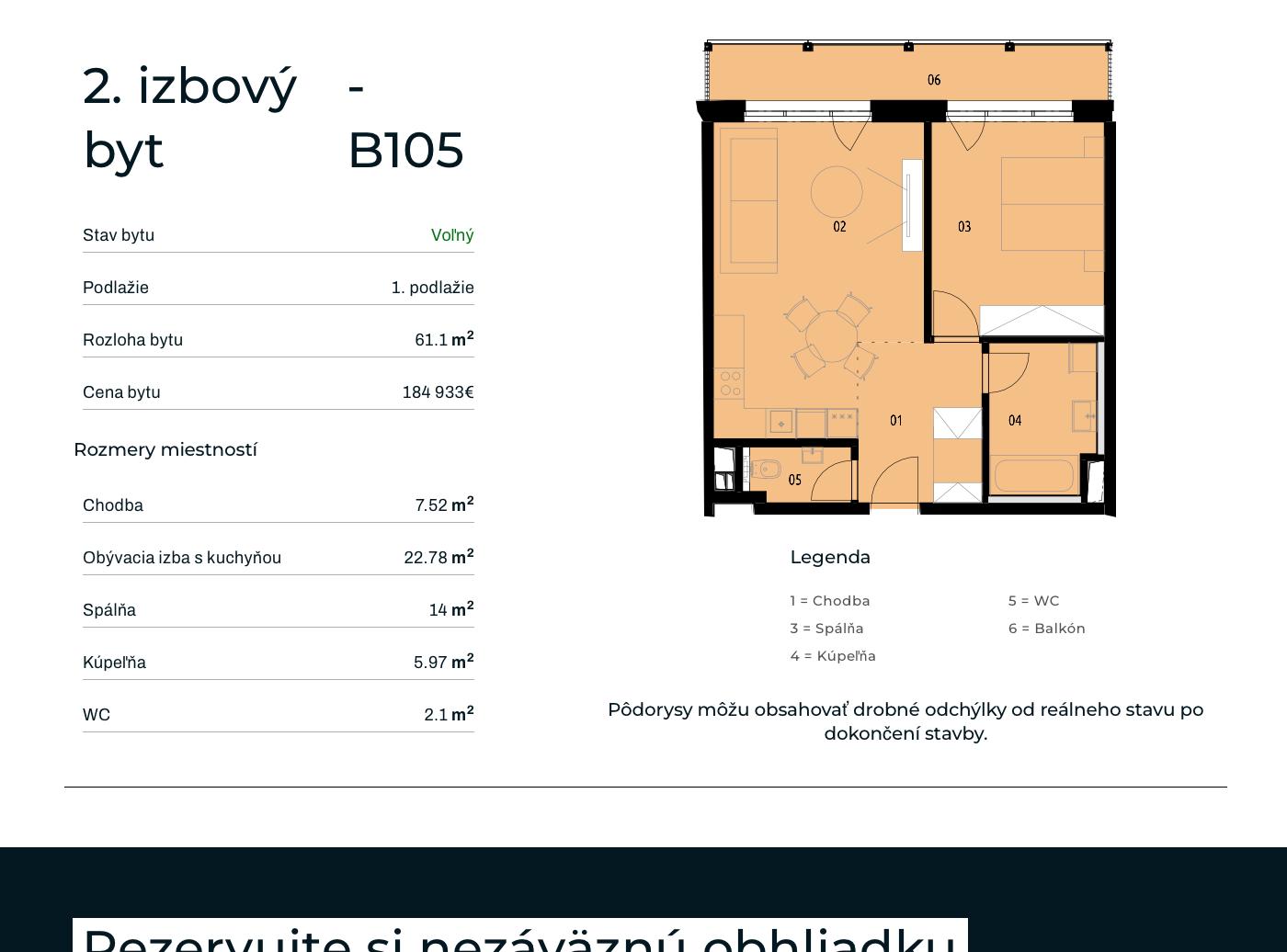 Rezidencia Rusínska - B105 - Pôdorys