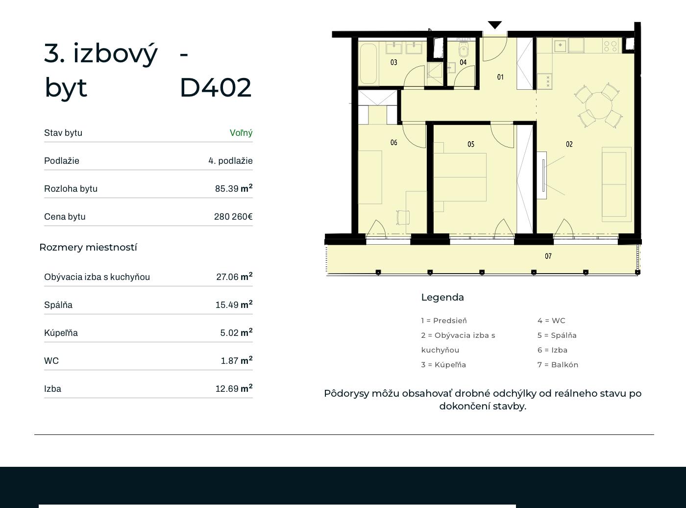 Rezidencia Rusínska - D402 - Pôdorys