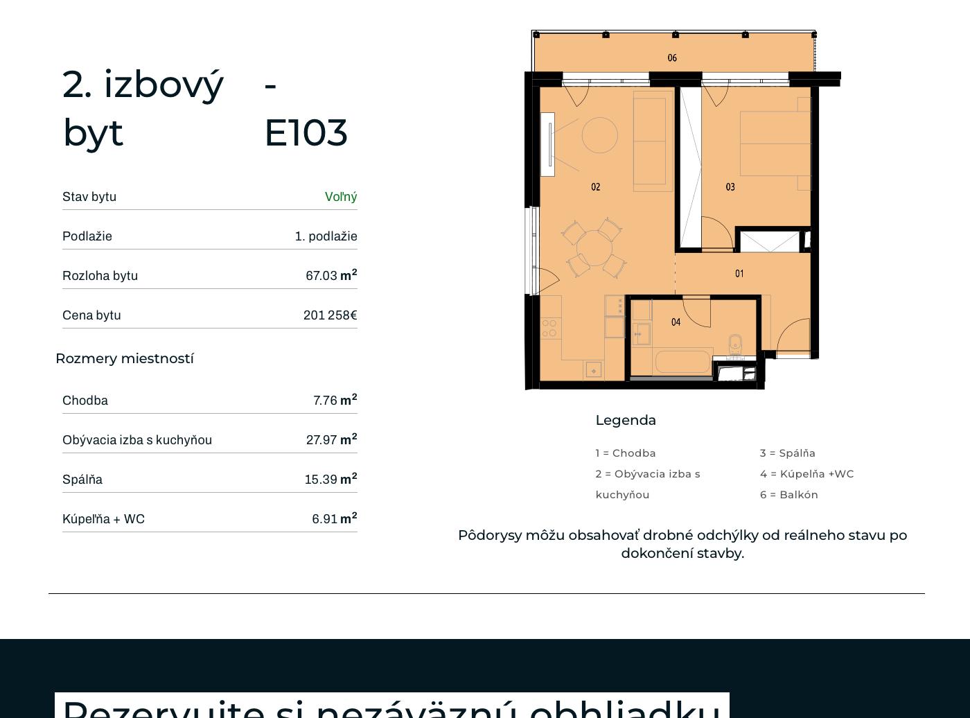 Rezidencia Rusínska - E103 - Pôdorys