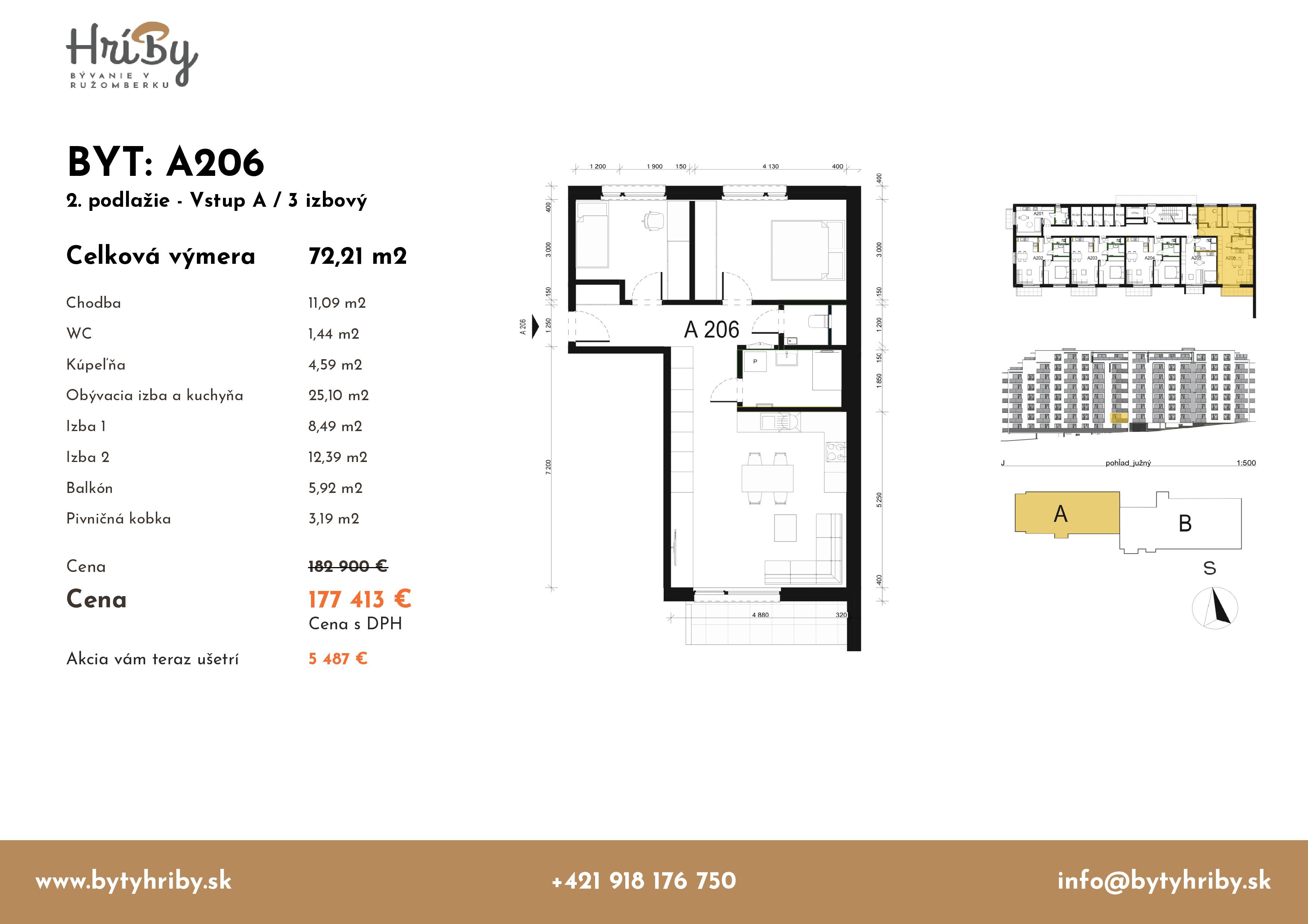 Hríby - A206 - Pôdorys