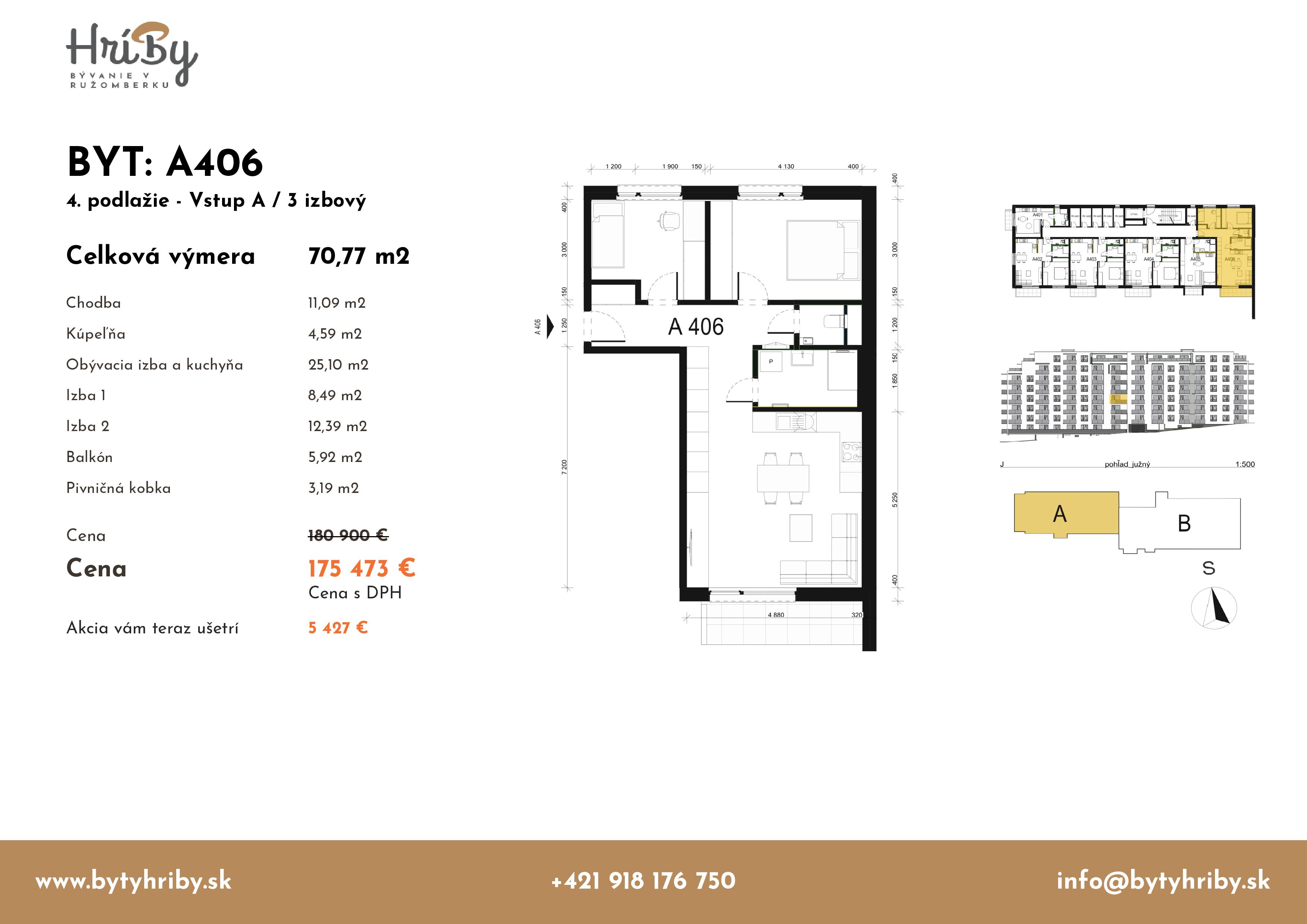 Hríby - A406 - Pôdorys