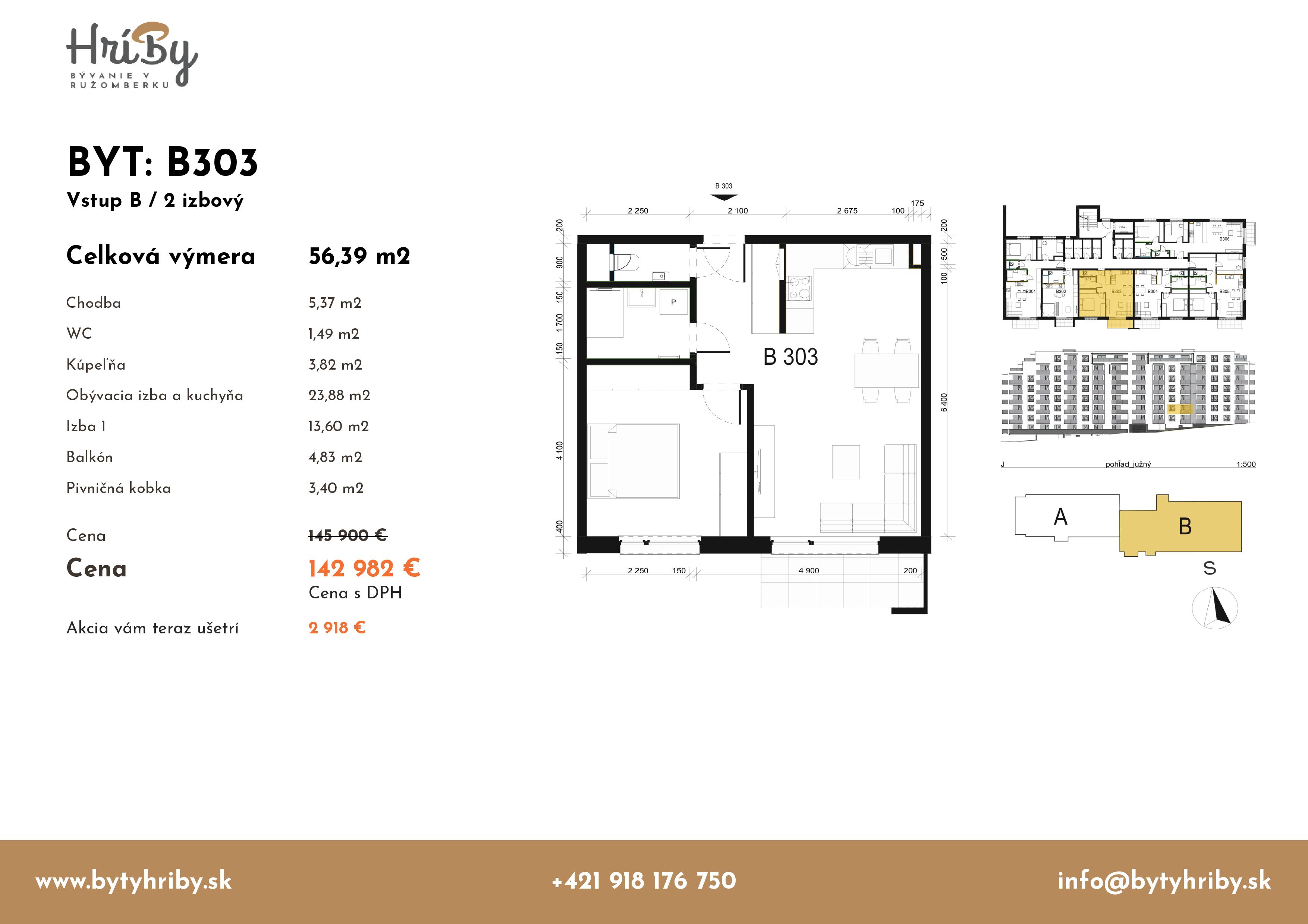Hríby - B303 - Pôdorys
